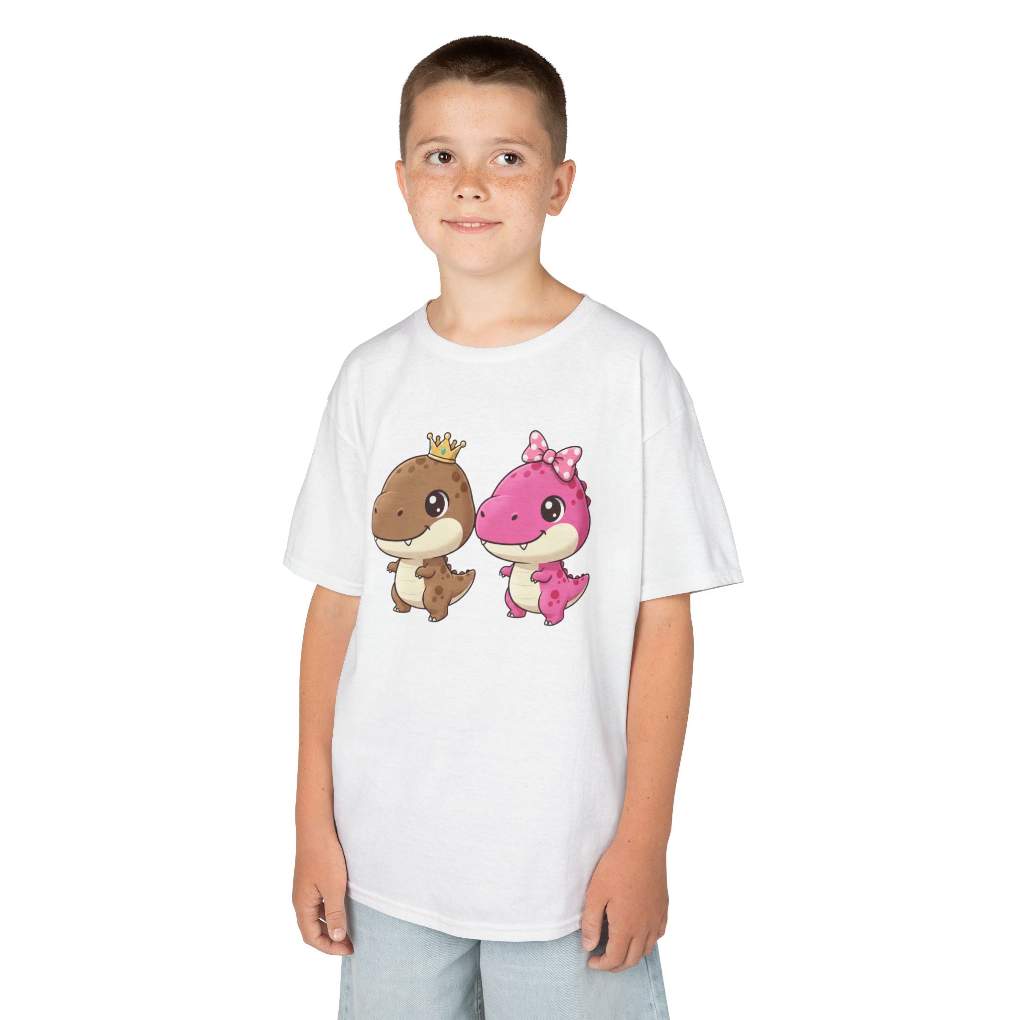 Designed by kids for kids - Cute girl and boy dino tee