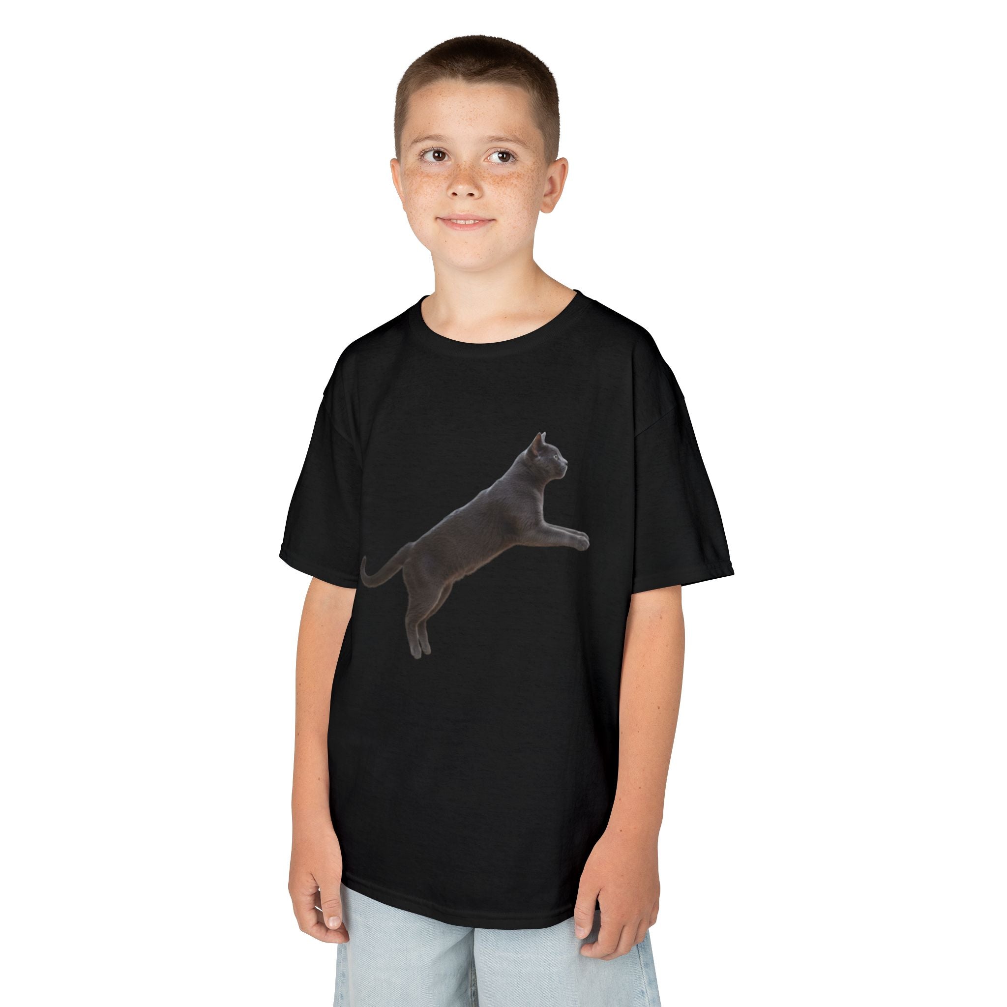 Designed by kids for kids - Russian Blue cat tee