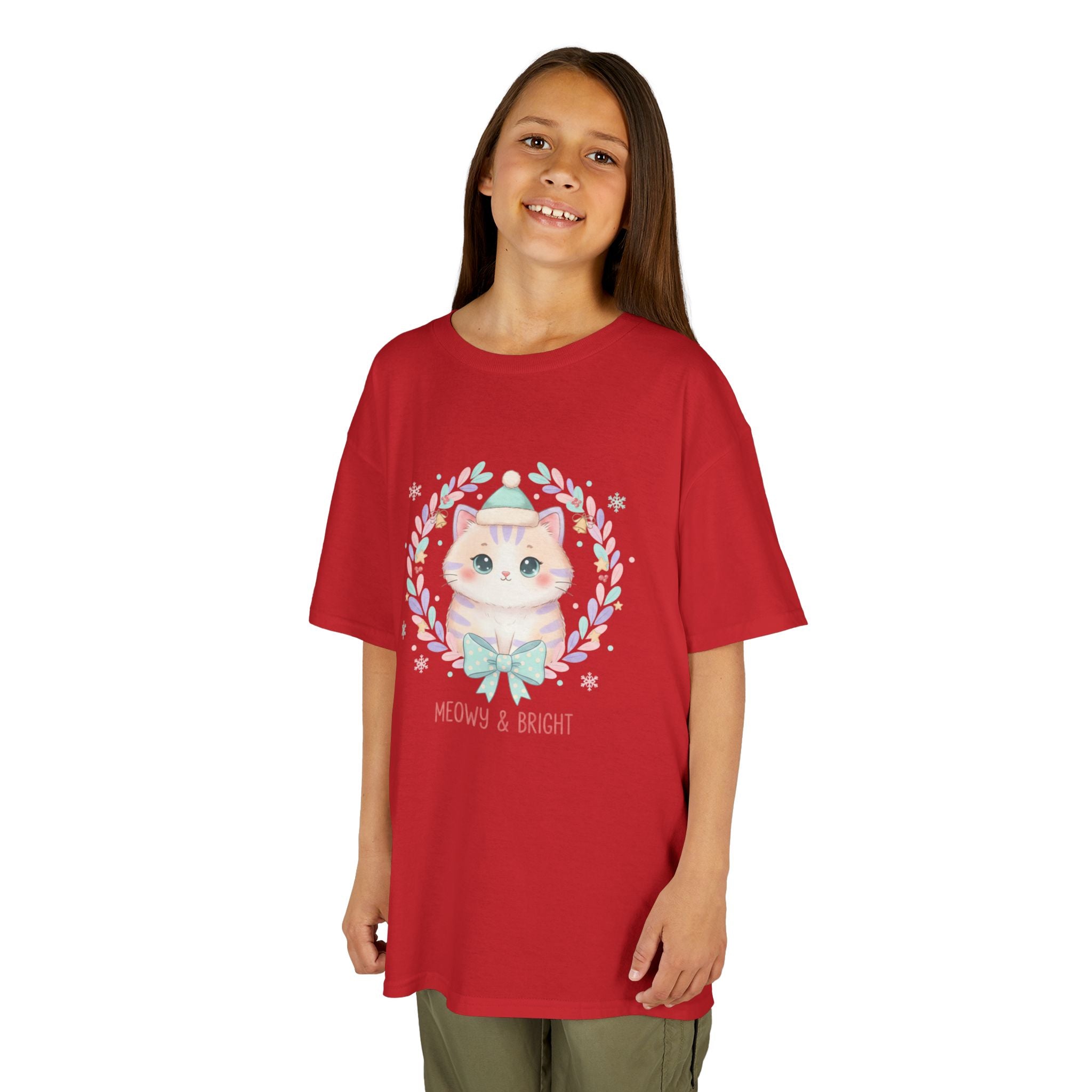 Designed by kids for kids - Cute Christmas Cat tee