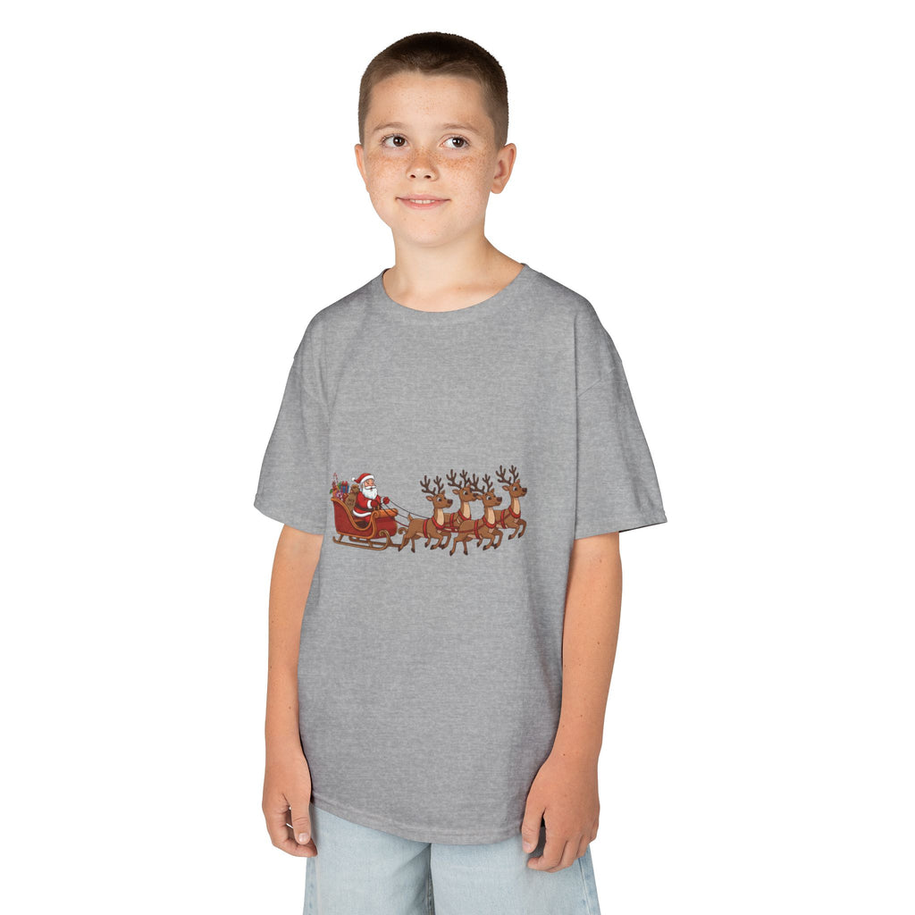 Designed by kids for kids - Cute Christmas Santa Sleigh tee