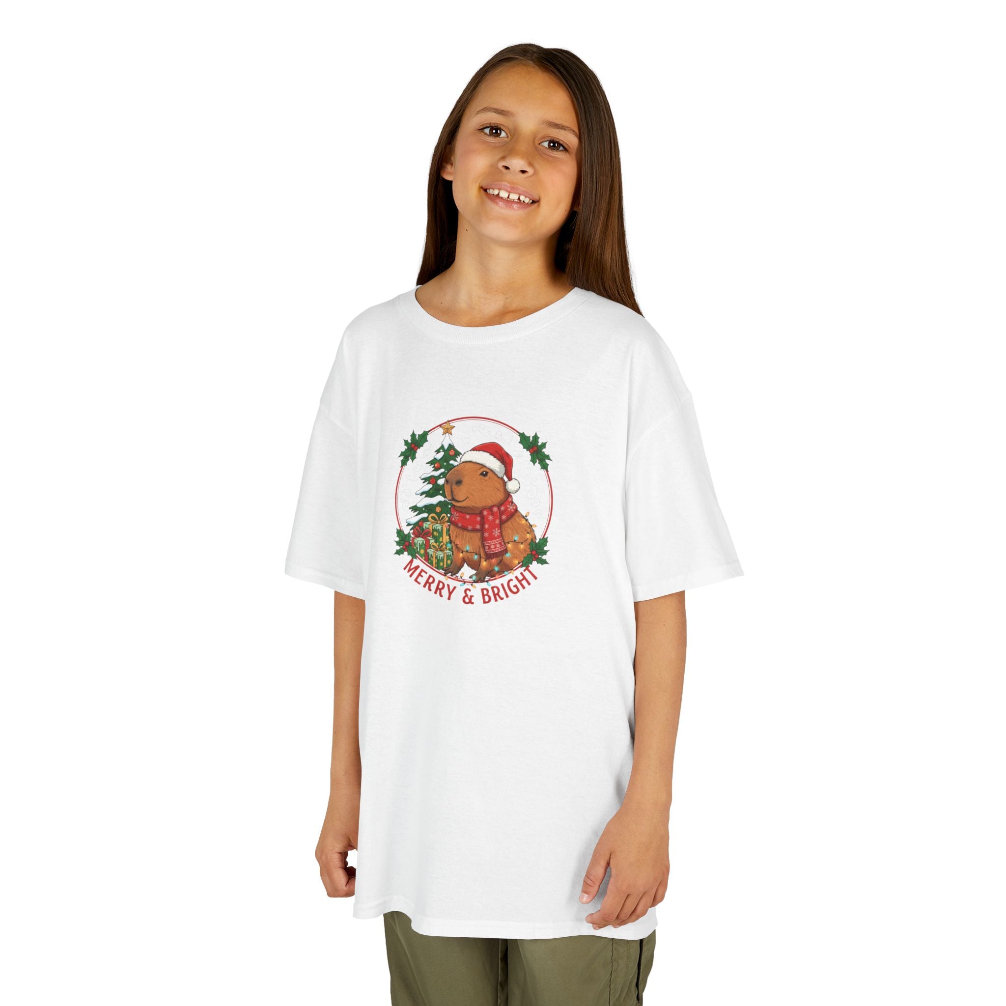 Designed by kids for kids - Cute Christmas Capybara tee