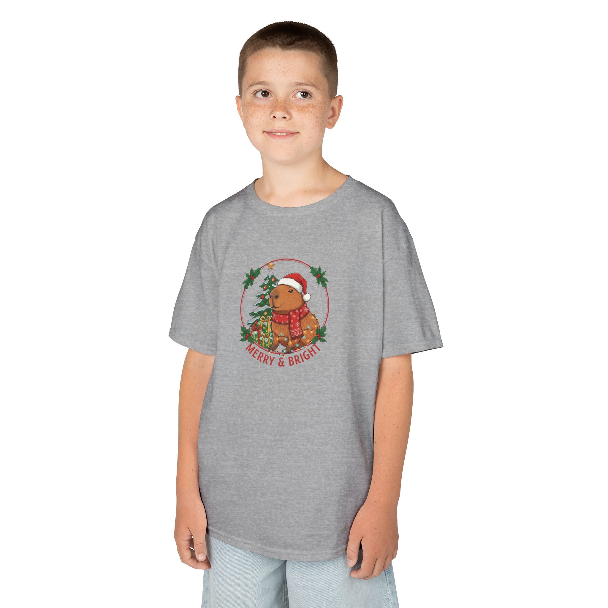 Designed by kids for kids - Cute Christmas Capybara tee