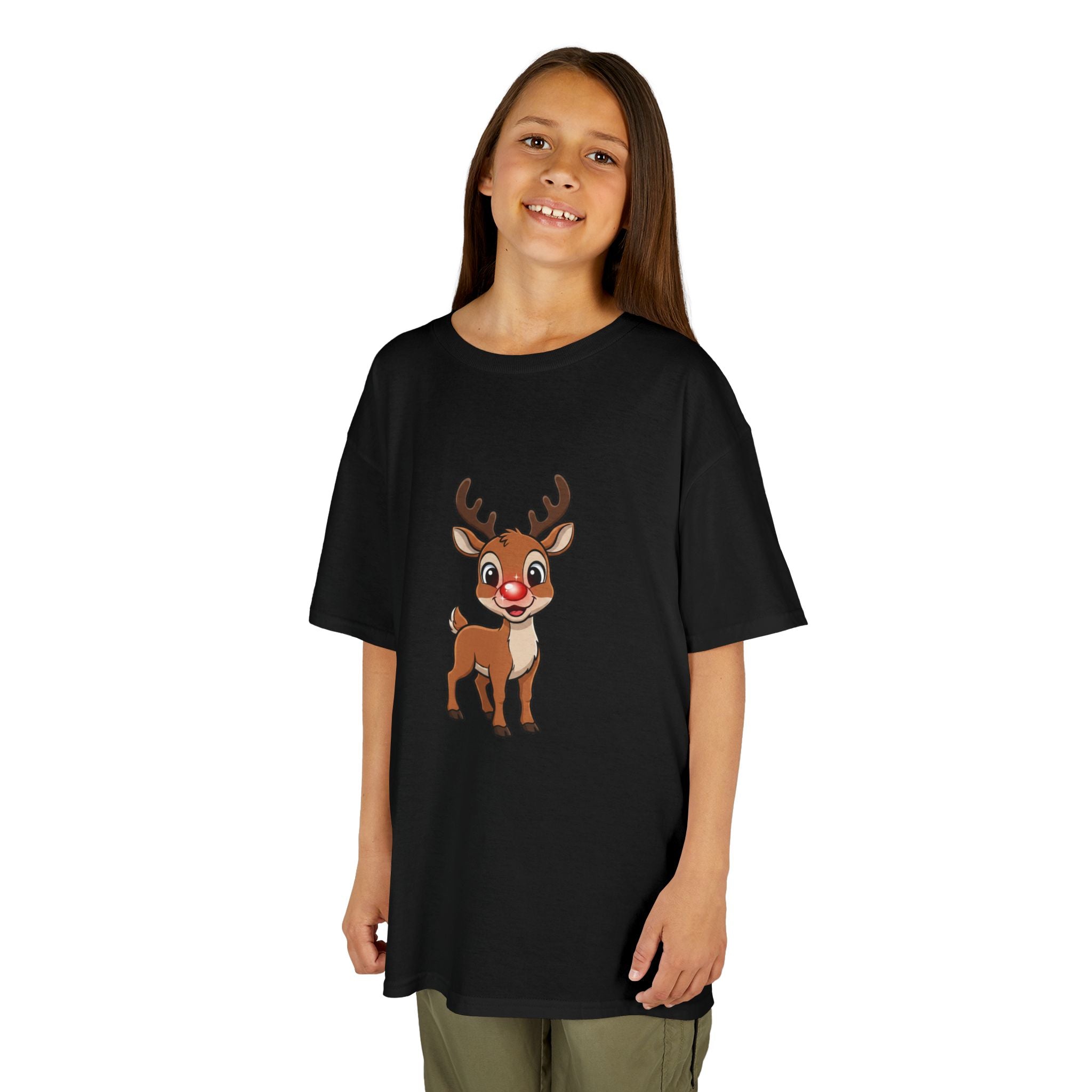 Designed by kids for kids - Cute Christmas Rudolph tee