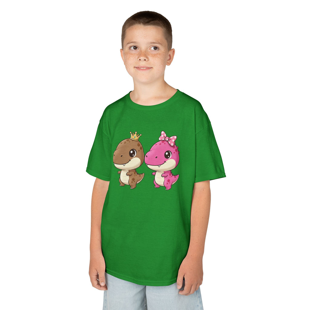 Designed by kids for kids - Cute girl and boy dino tee