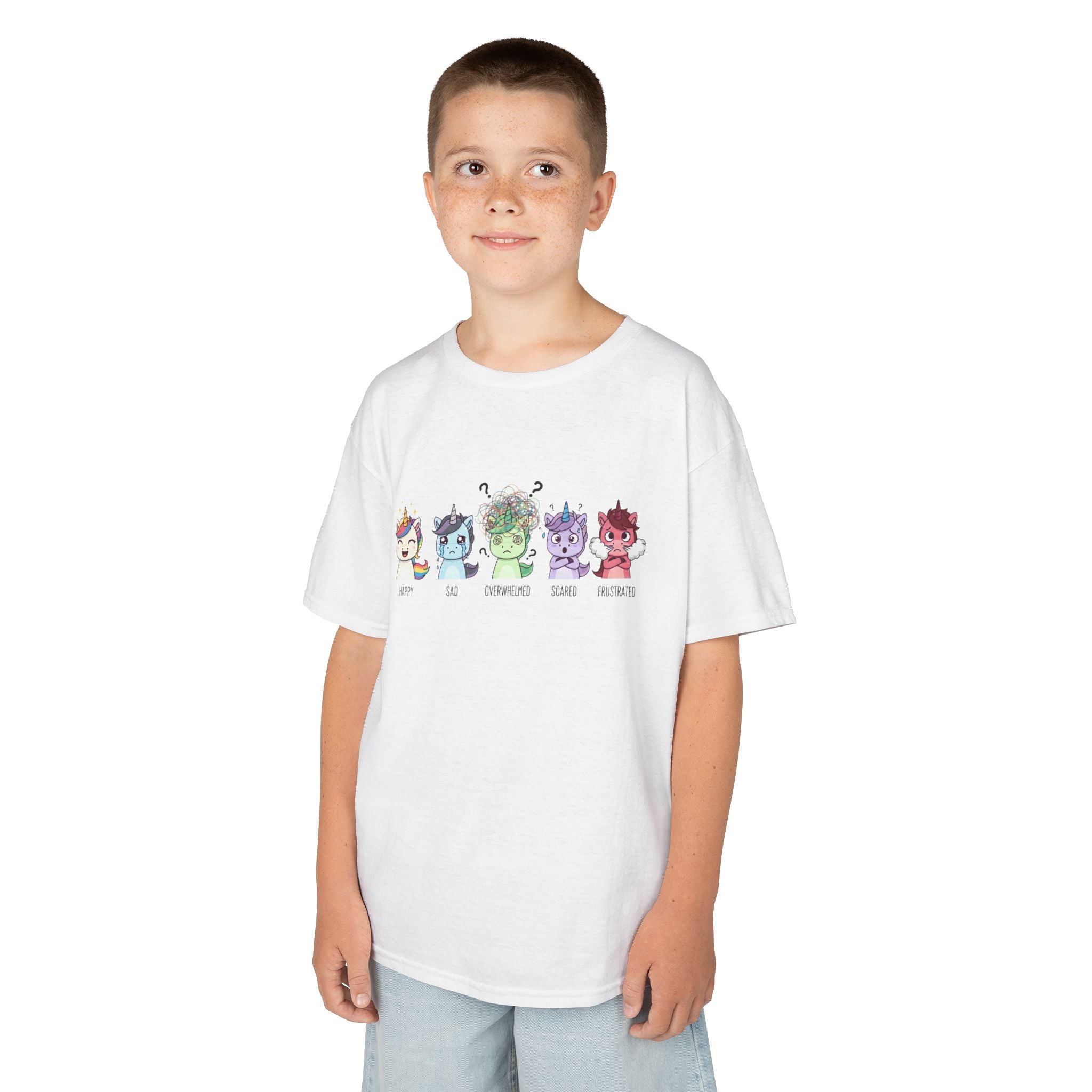 Kids Unicorn Emotion Communication Tee