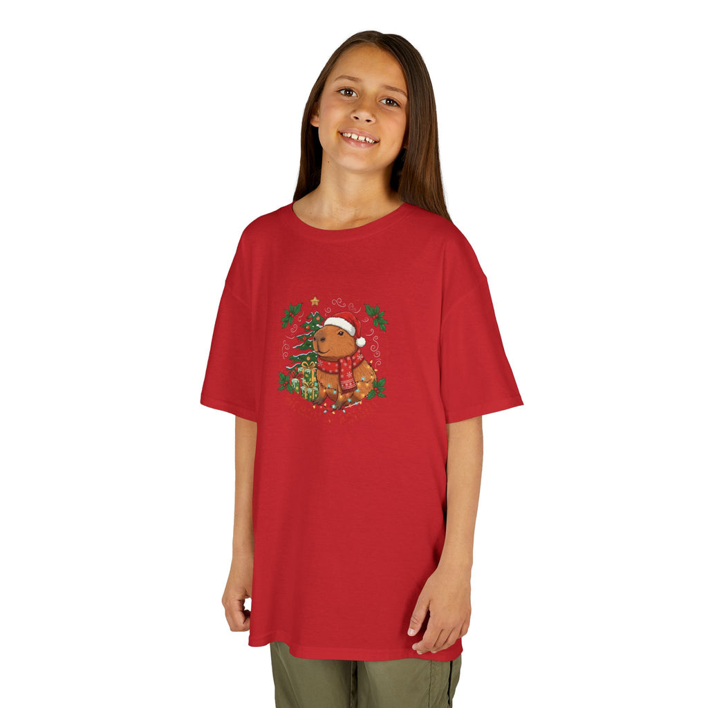 Designed by kids for kids - Cute Christmas Capybara tee