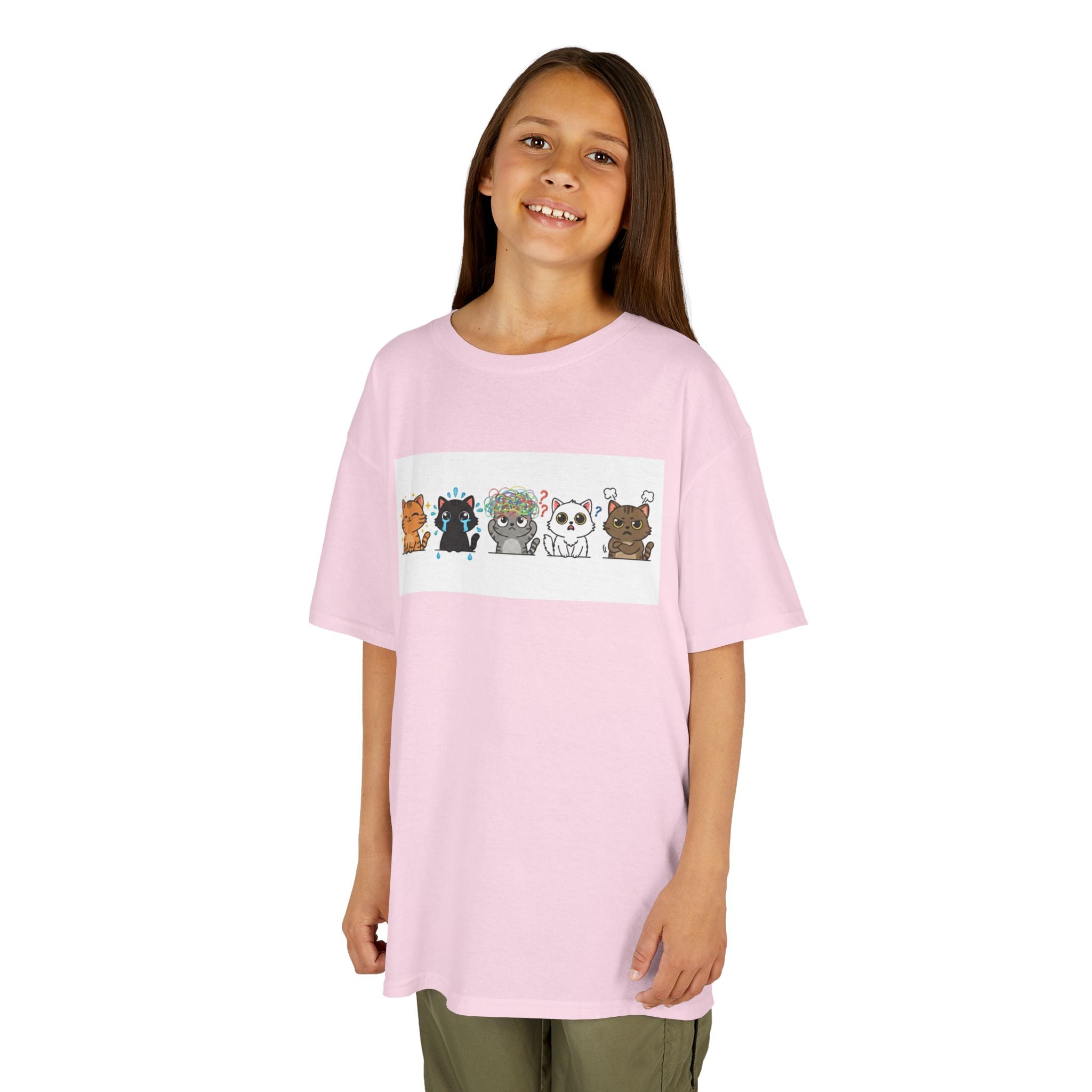 Kids Cat Emotion Communication Tee