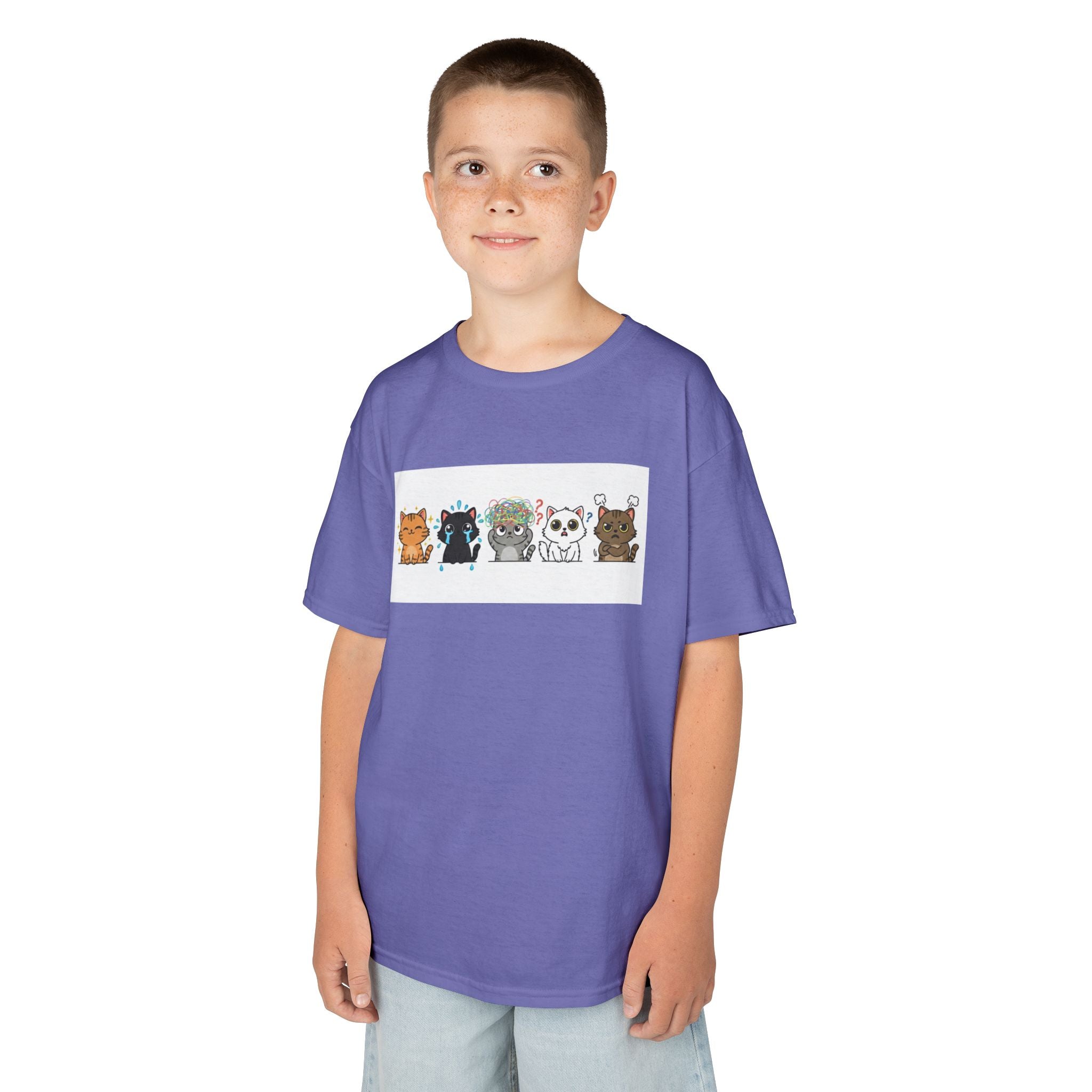 Kids Cat Emotion Communication Tee
