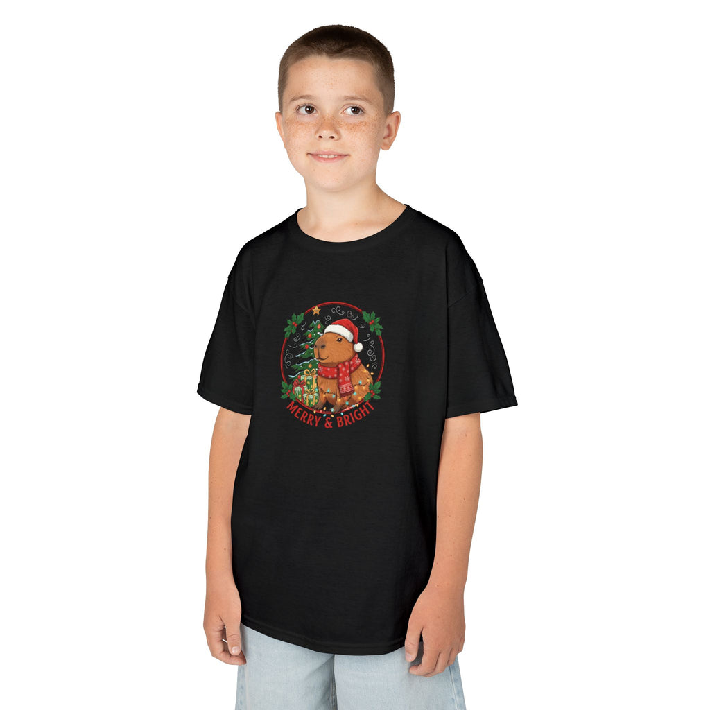 Designed by kids for kids - Cute Christmas Capybara tee
