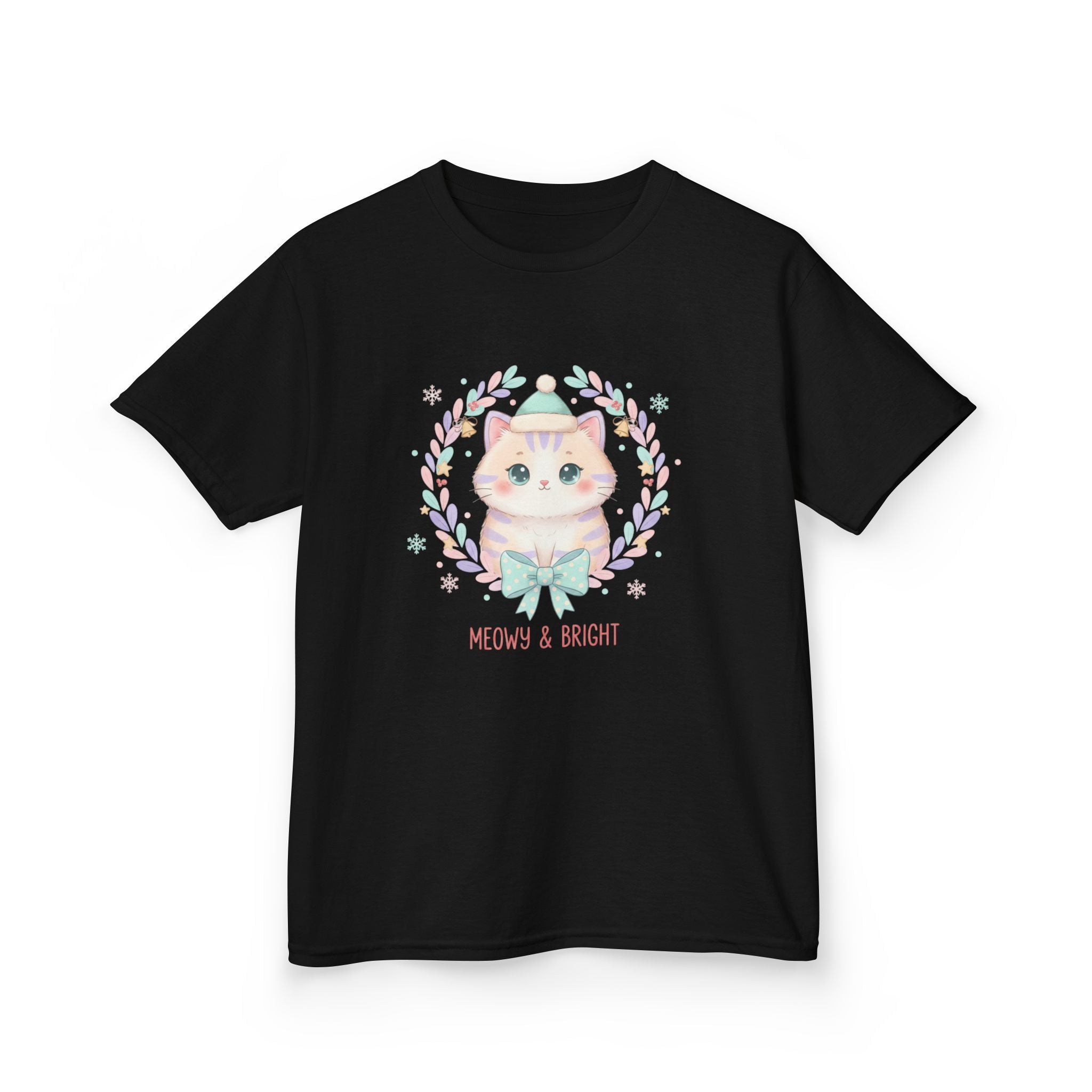 Designed by kids for kids - Cute Christmas Cat tee