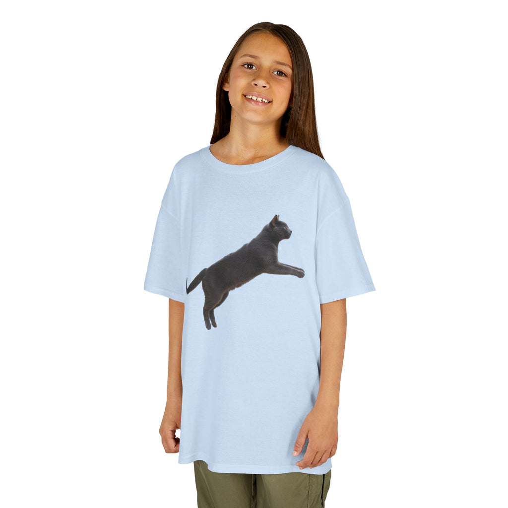 Designed by kids for kids - Russian Blue cat tee