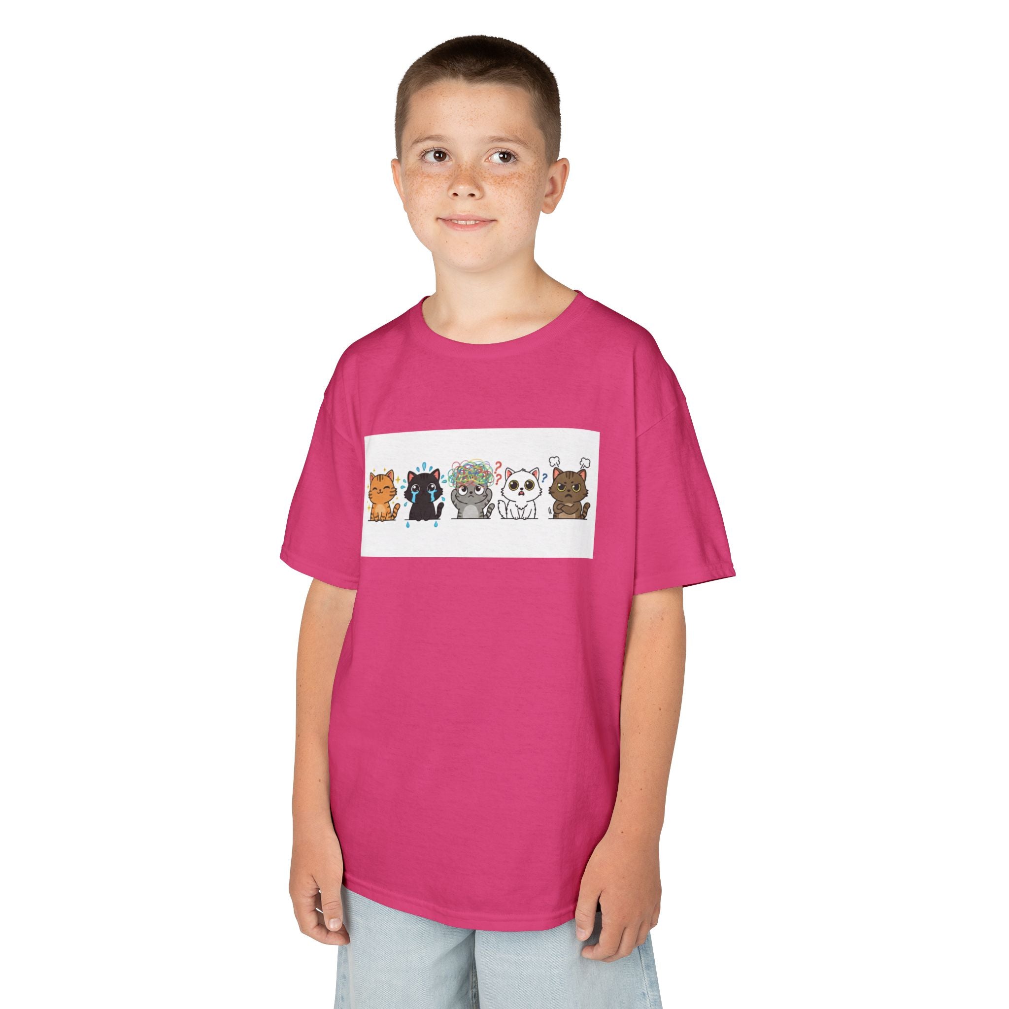 Kids Cat Emotion Communication Tee