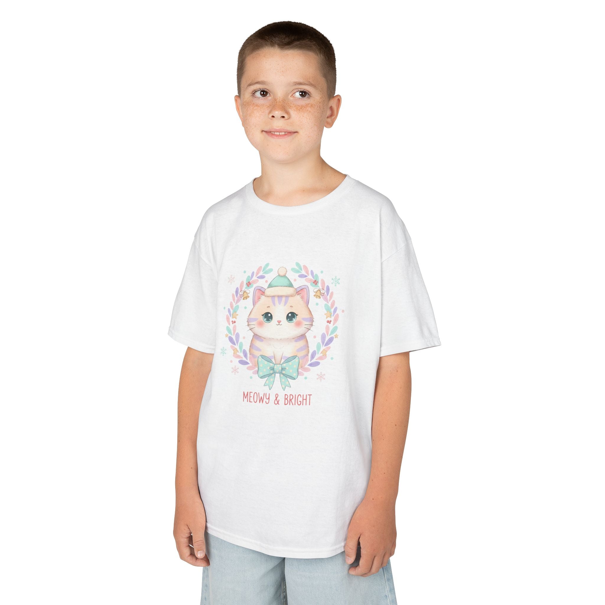 Designed by kids for kids - Cute Christmas Cat tee