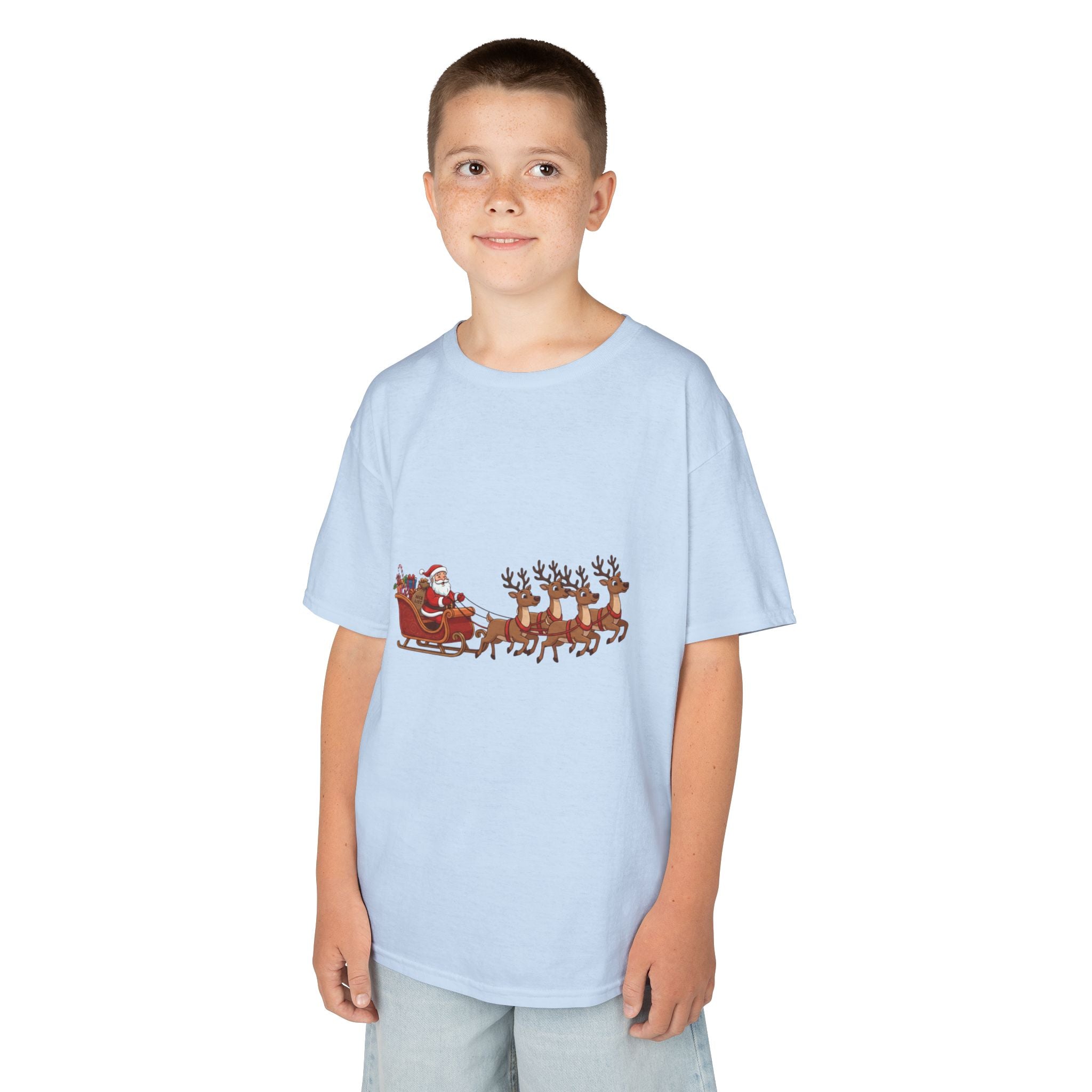Designed by kids for kids - Cute Christmas Santa Sleigh tee