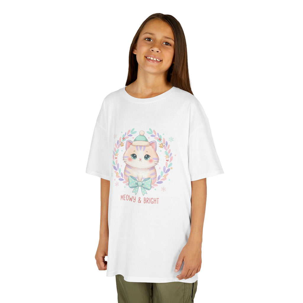 Designed by kids for kids - Cute Christmas Cat tee