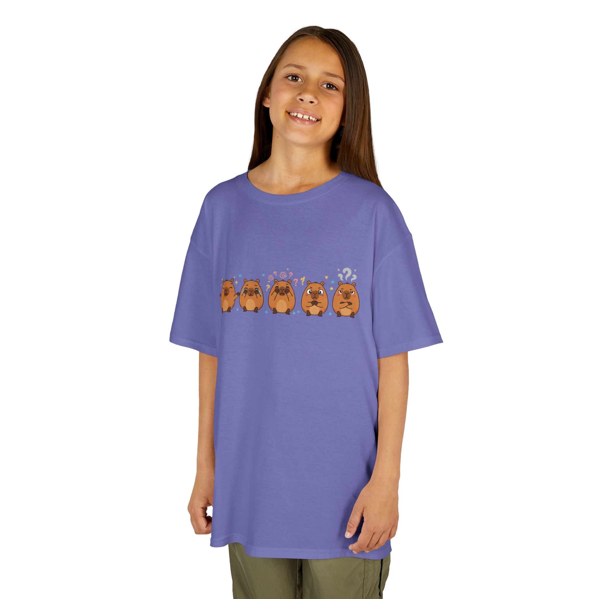 Kids Capybara Emotion Communication Tee