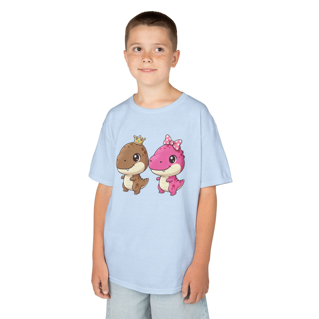 Designed by kids for kids - Cute girl and boy dino tee