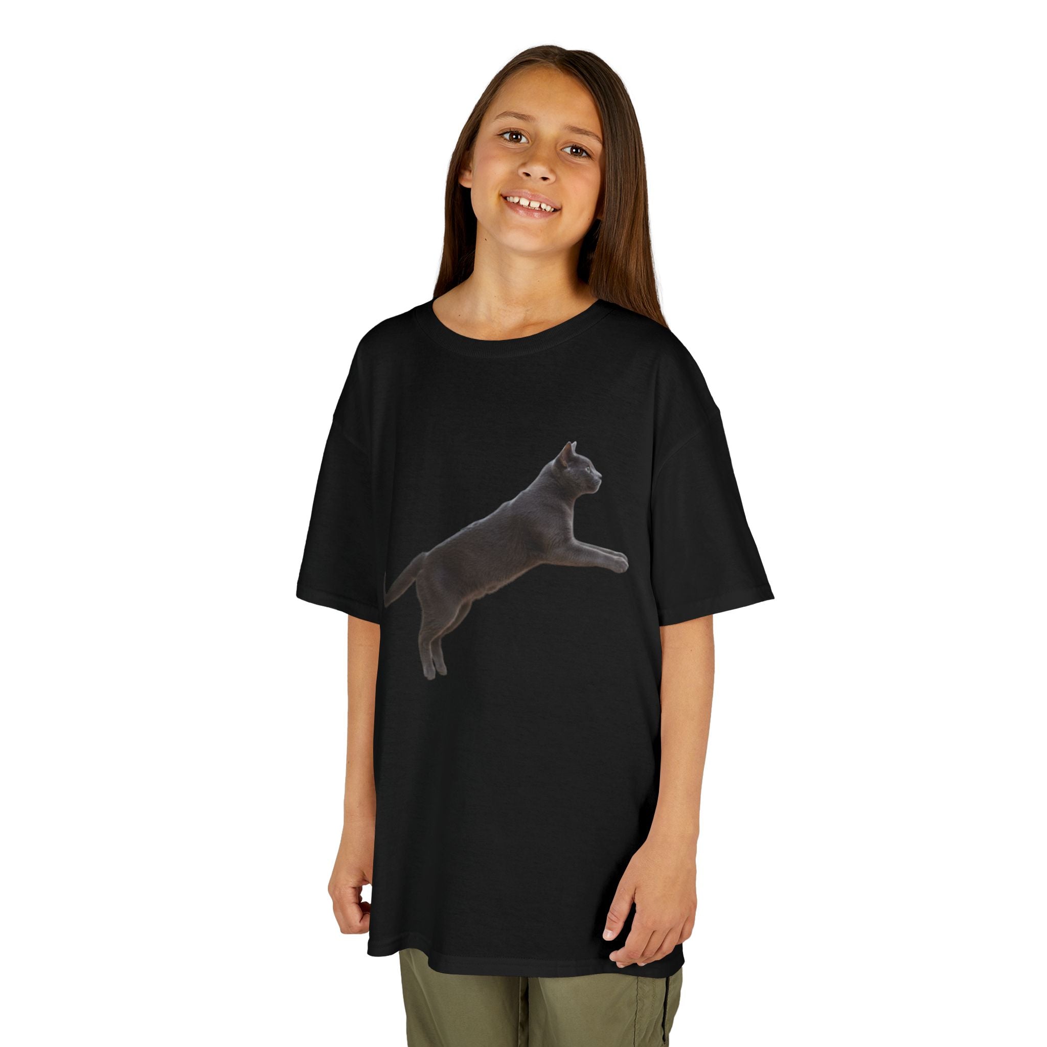 Designed by kids for kids - Russian Blue cat tee