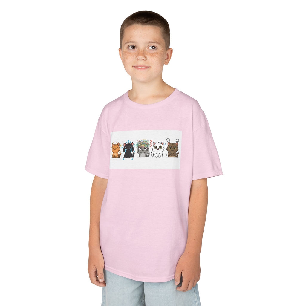 Kids Cat Emotion Communication Tee