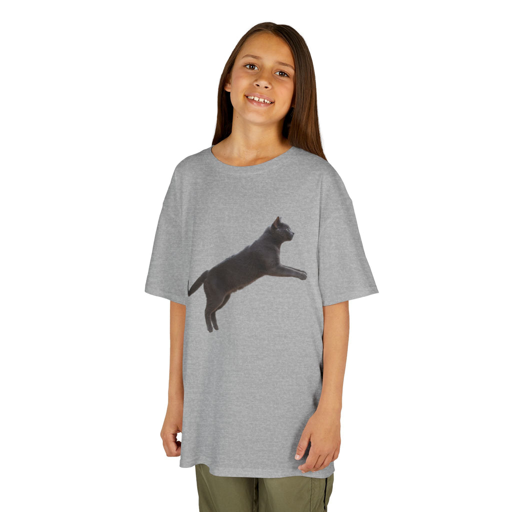 Designed by kids for kids - Russian Blue cat tee