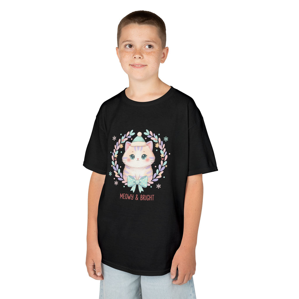 Designed by kids for kids - Cute Christmas Cat tee