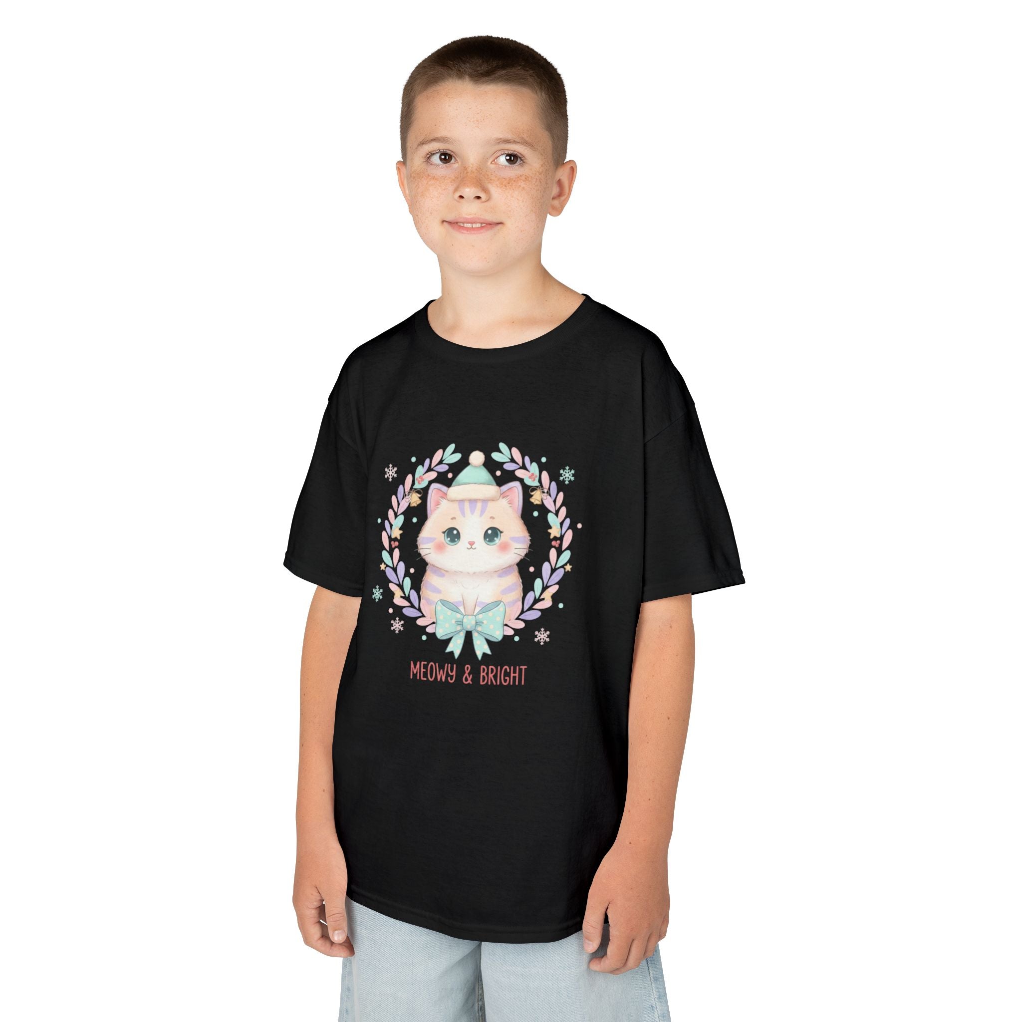 Designed by kids for kids - Cute Christmas Cat tee