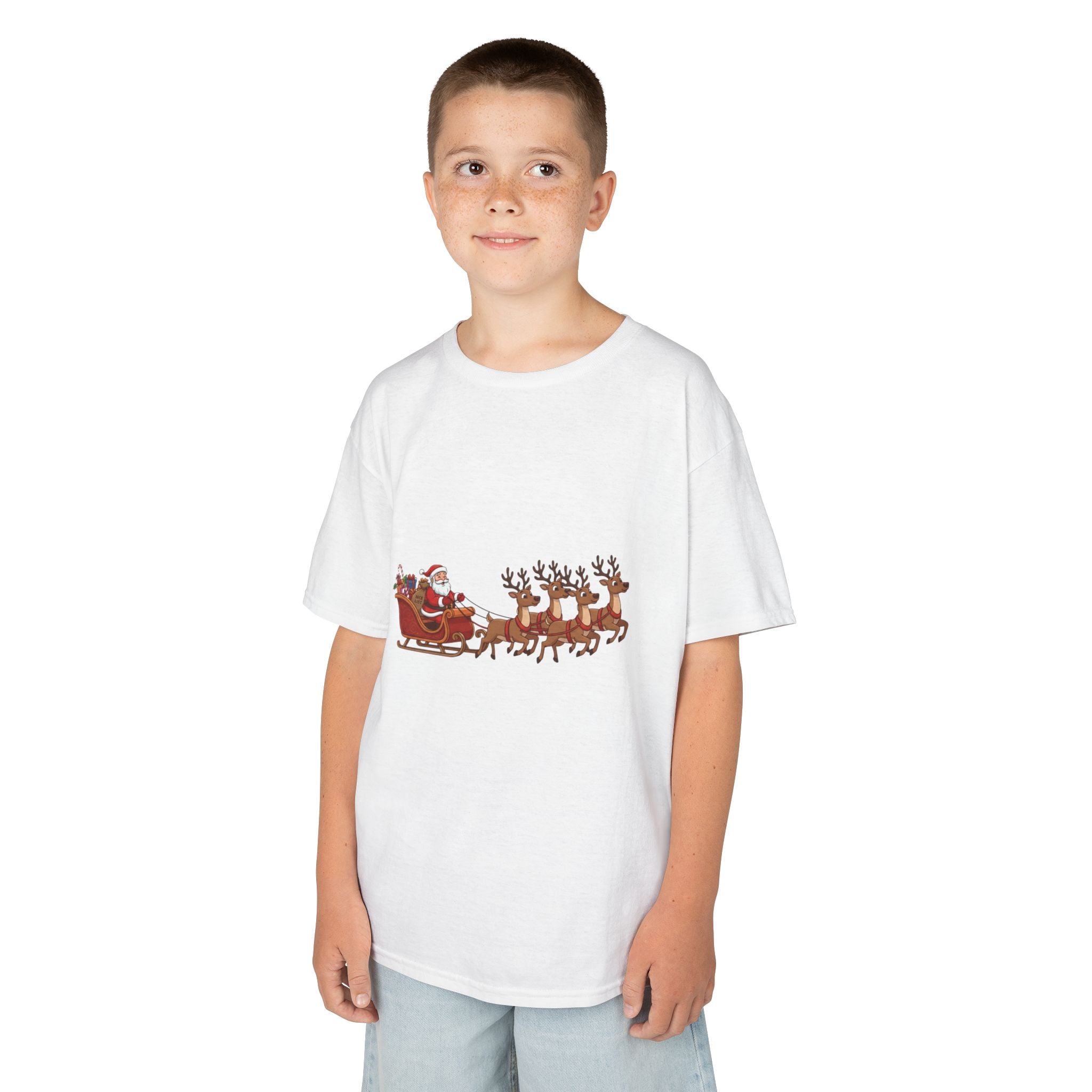 Designed by kids for kids - Cute Christmas Santa Sleigh tee