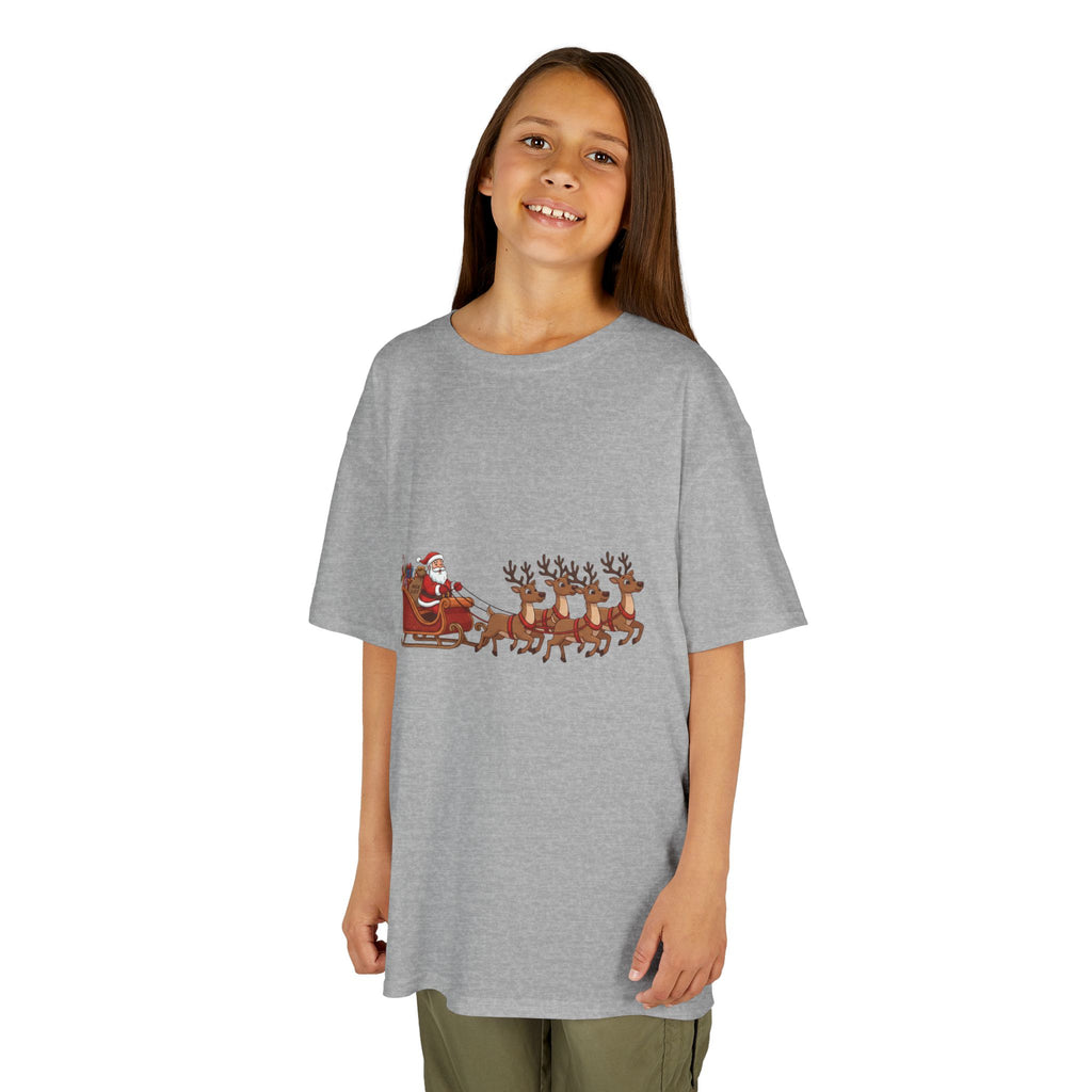 Designed by kids for kids - Cute Christmas Santa Sleigh tee