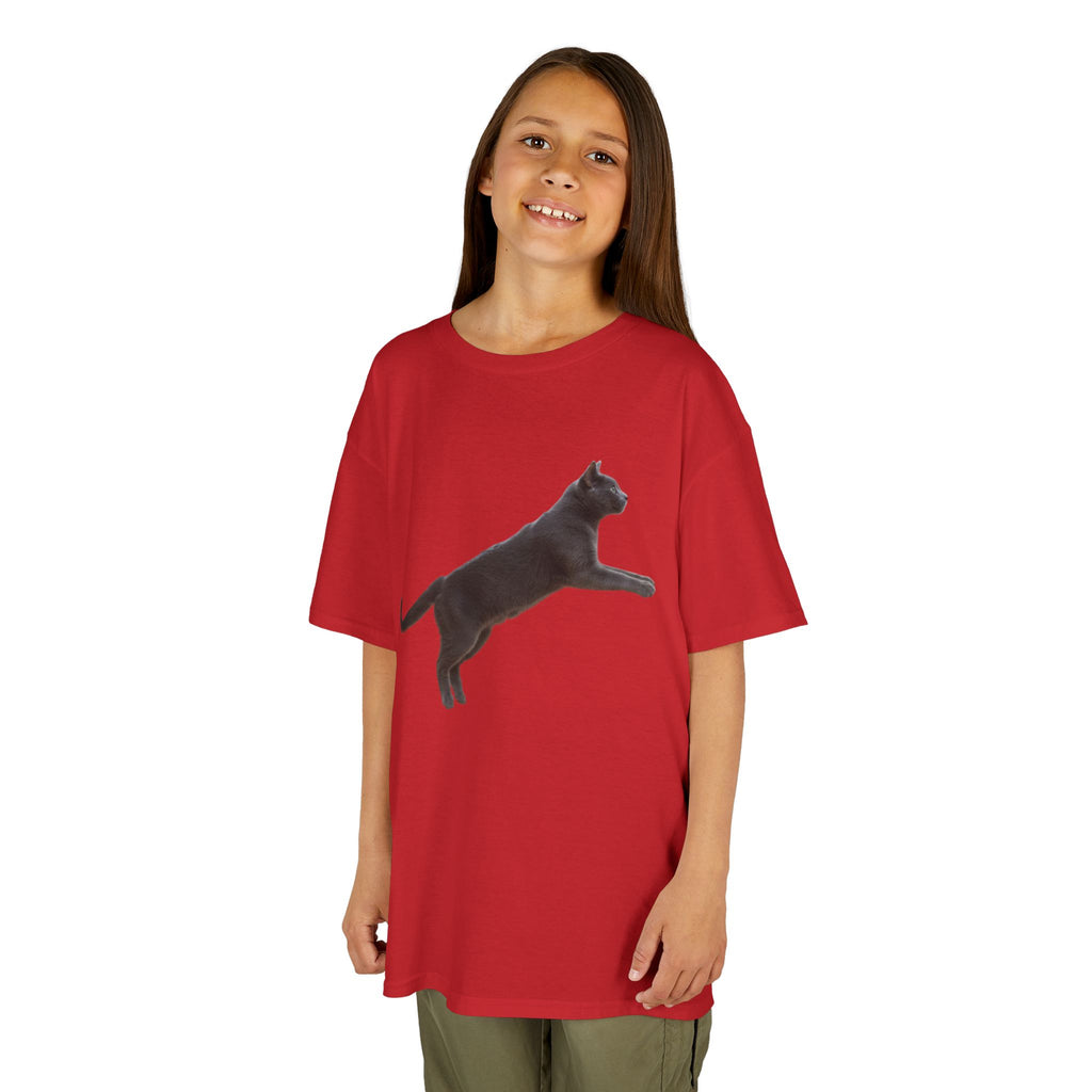 Designed by kids for kids - Russian Blue cat tee