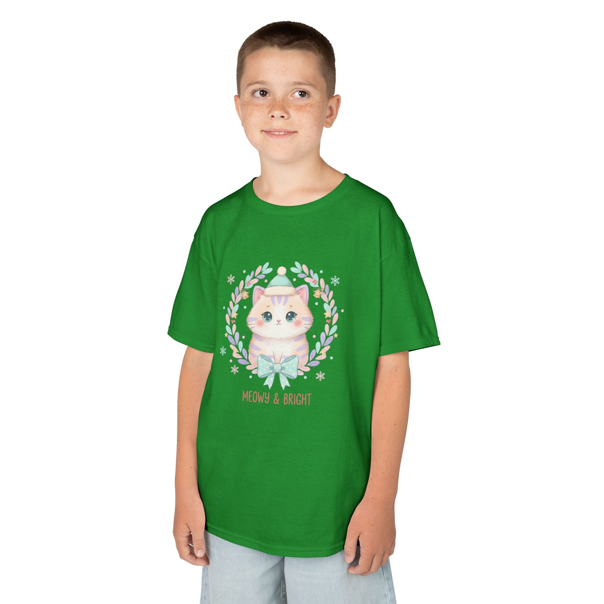 Designed by kids for kids - Cute Christmas Cat tee