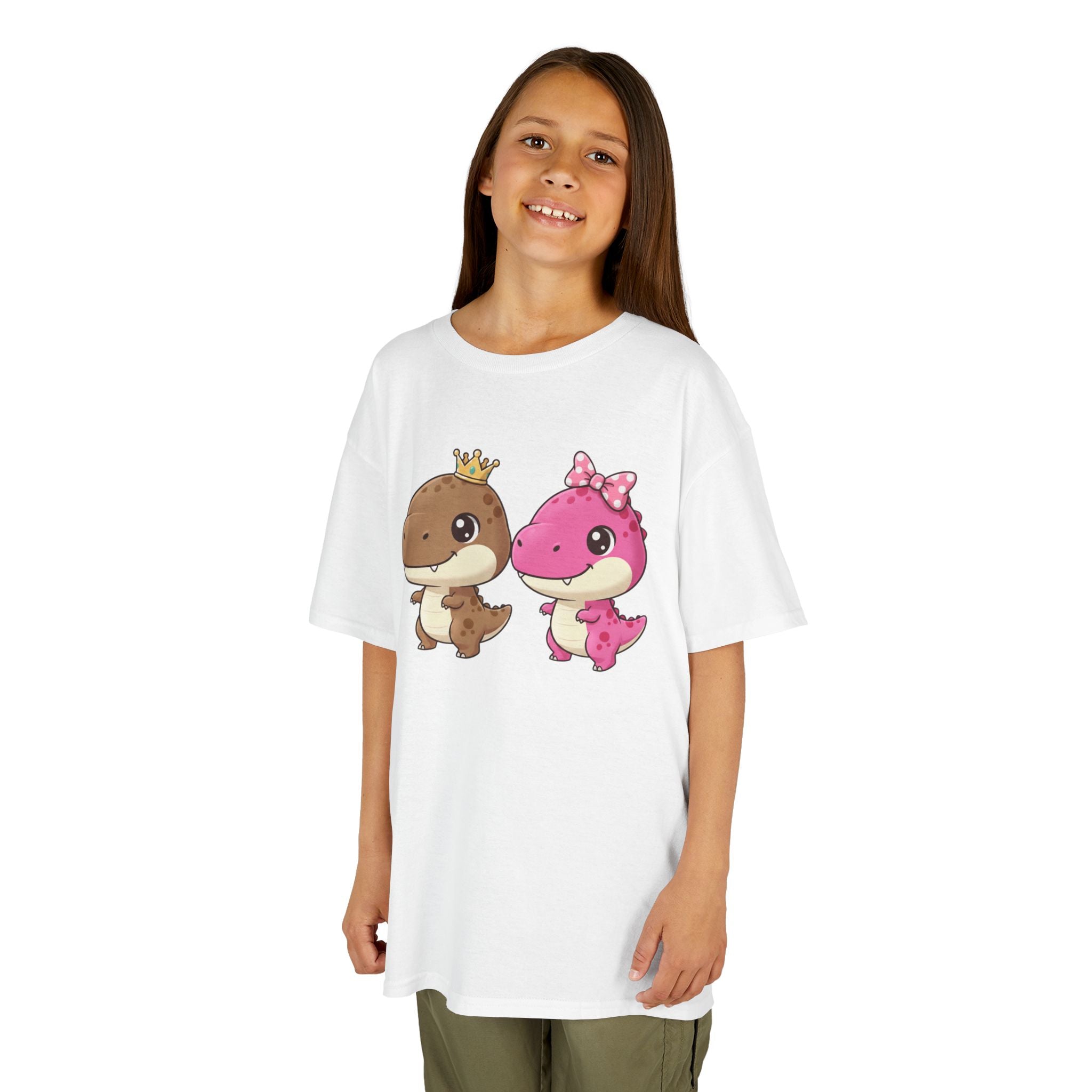 Designed by kids for kids - Cute girl and boy dino tee