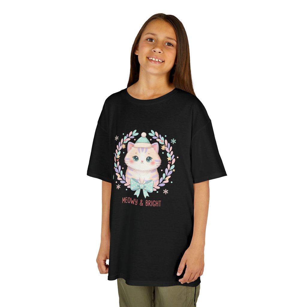 Designed by kids for kids - Cute Christmas Cat tee