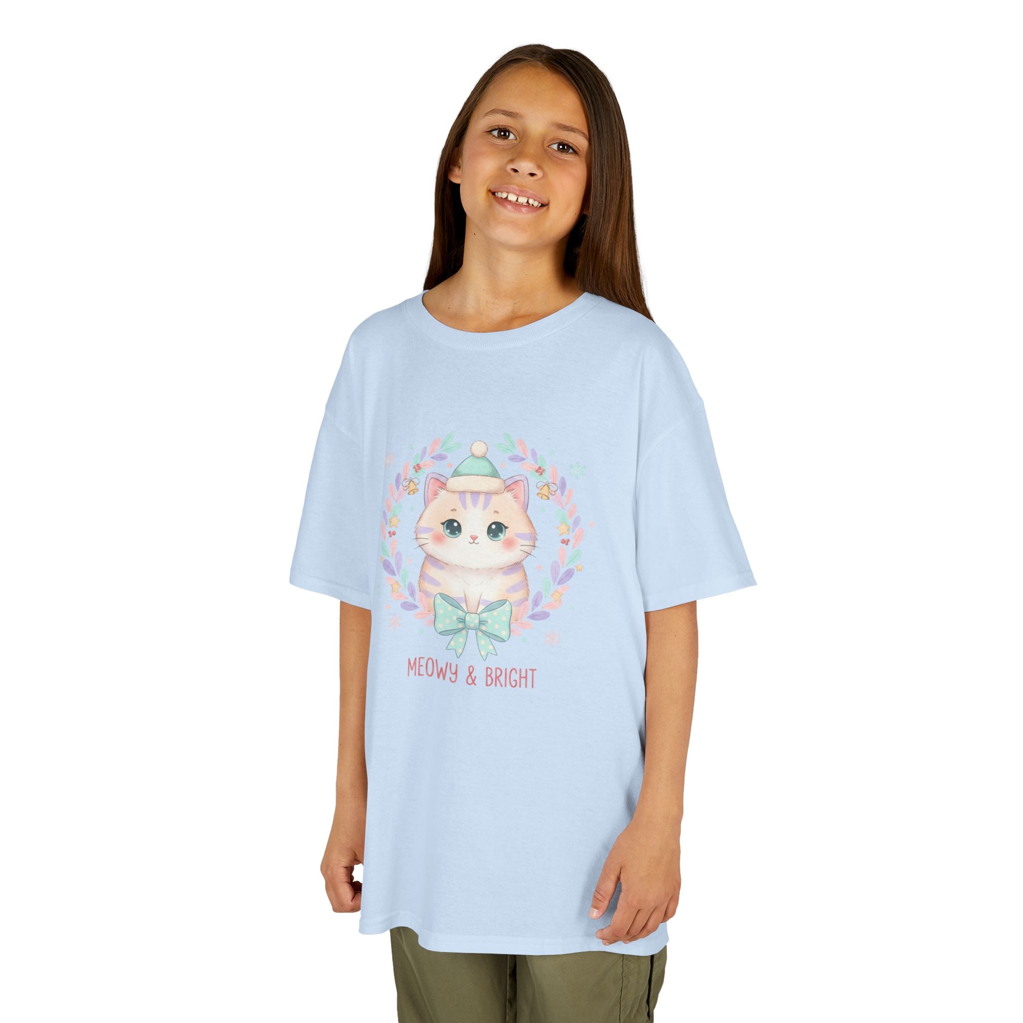 Designed by kids for kids - Cute Christmas Cat tee