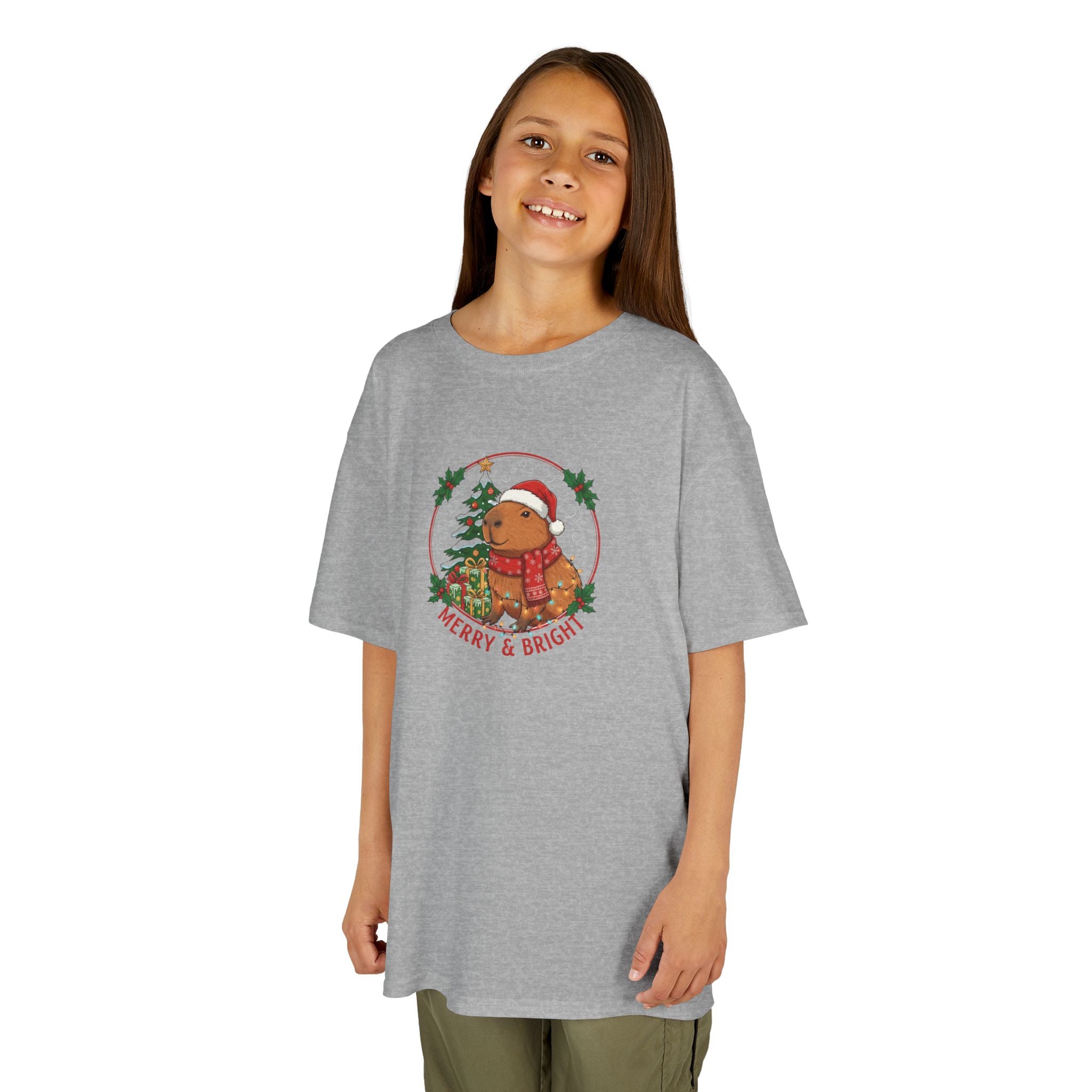 Designed by kids for kids - Cute Christmas Capybara tee