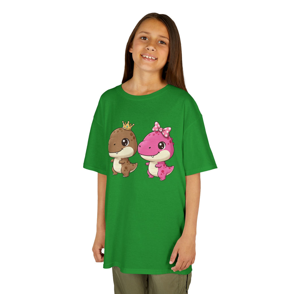 Designed by kids for kids - Cute girl and boy dino tee