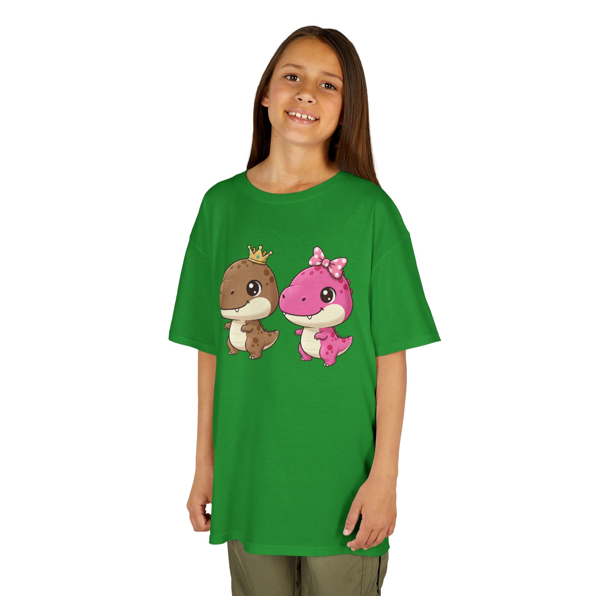 Designed by kids for kids - Cute girl and boy dino tee