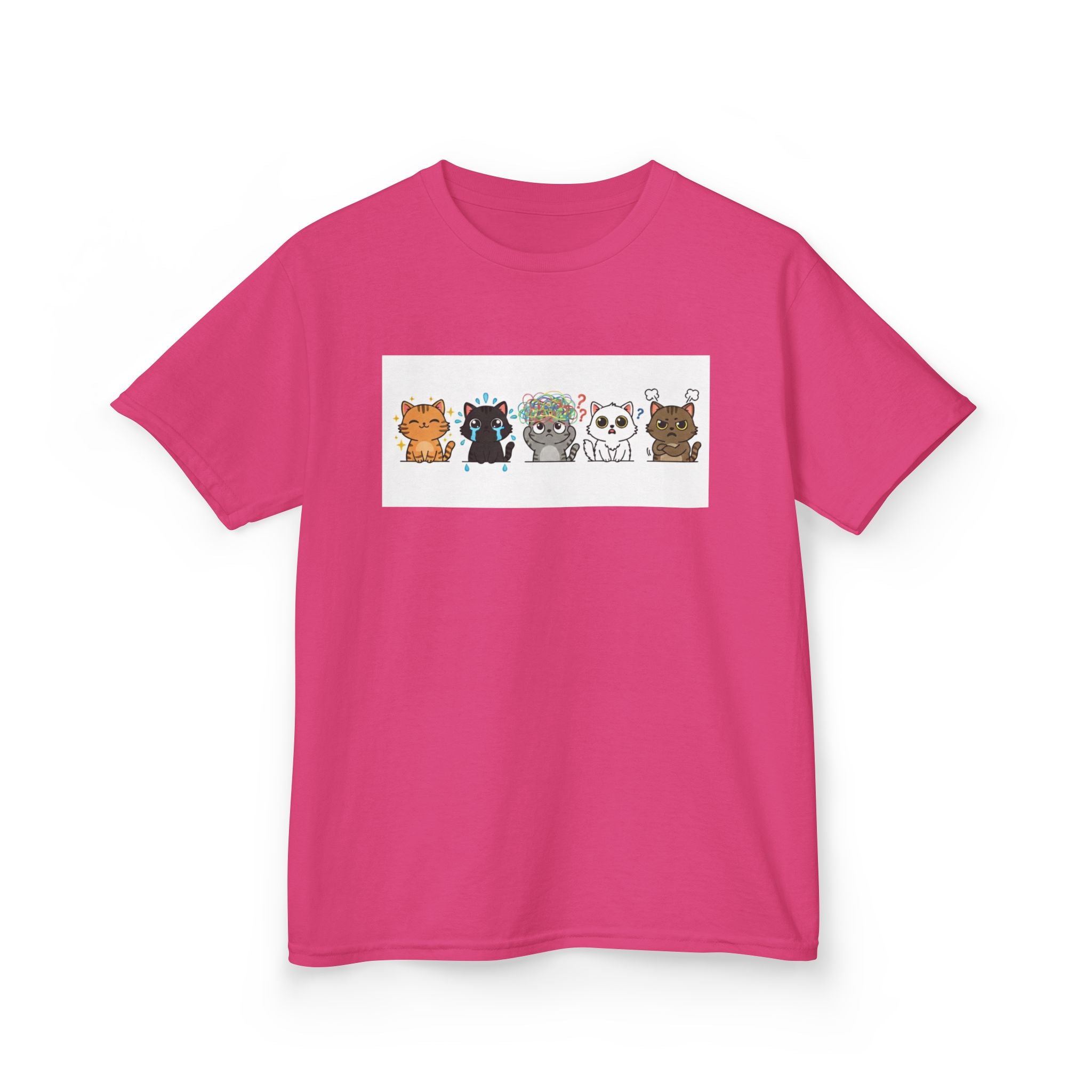 Kids Cat Emotion Communication Tee