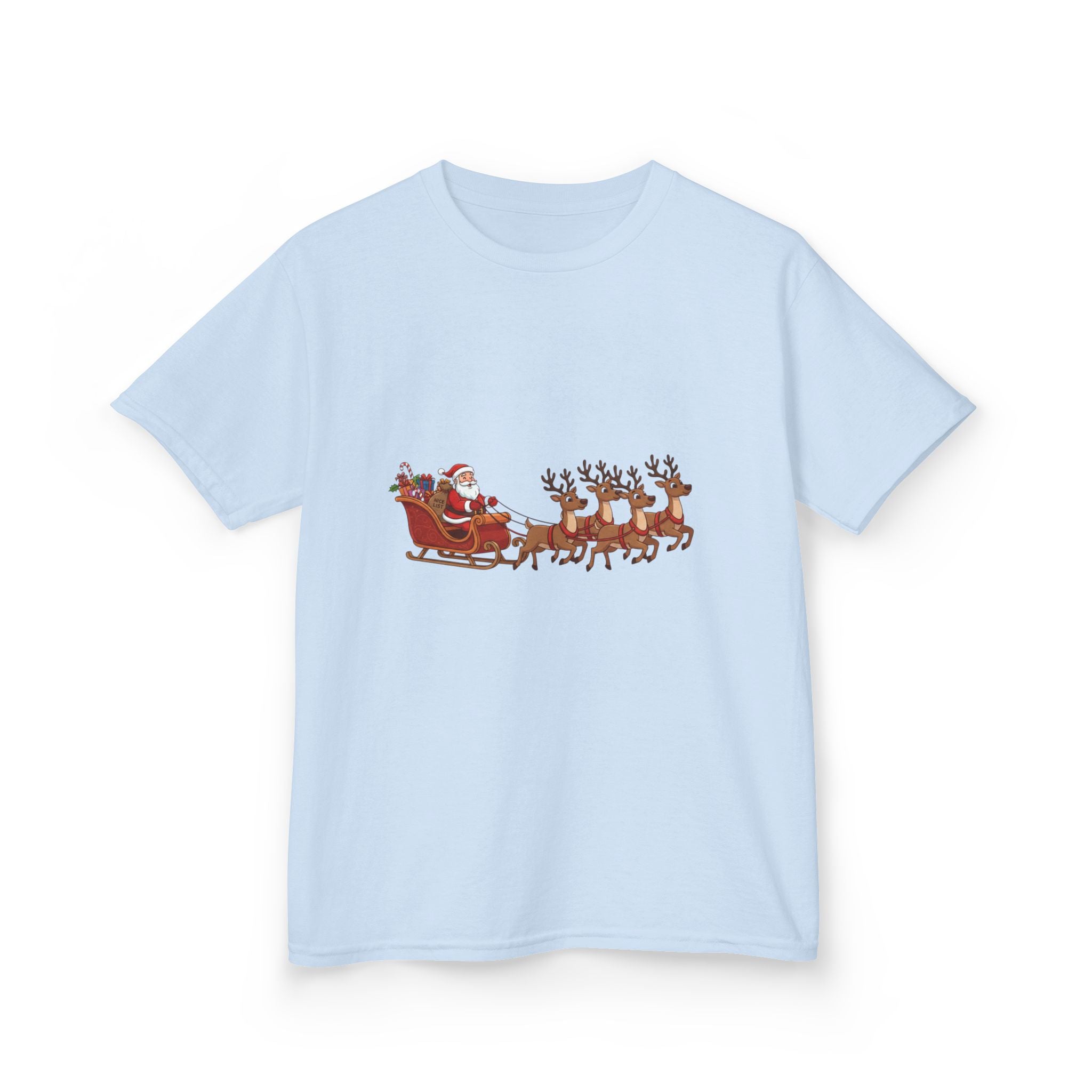 Designed by kids for kids - Cute Christmas Santa Sleigh tee