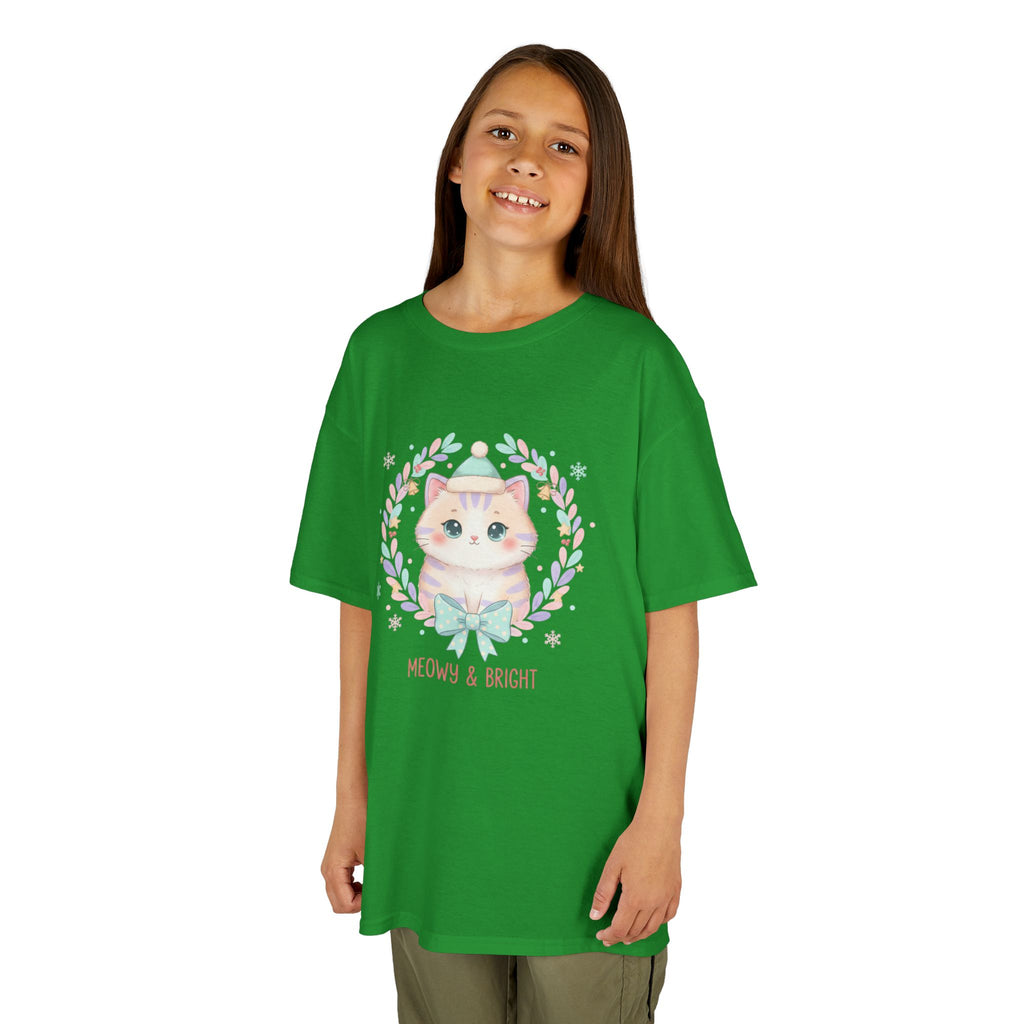 Designed by kids for kids - Cute Christmas Cat tee
