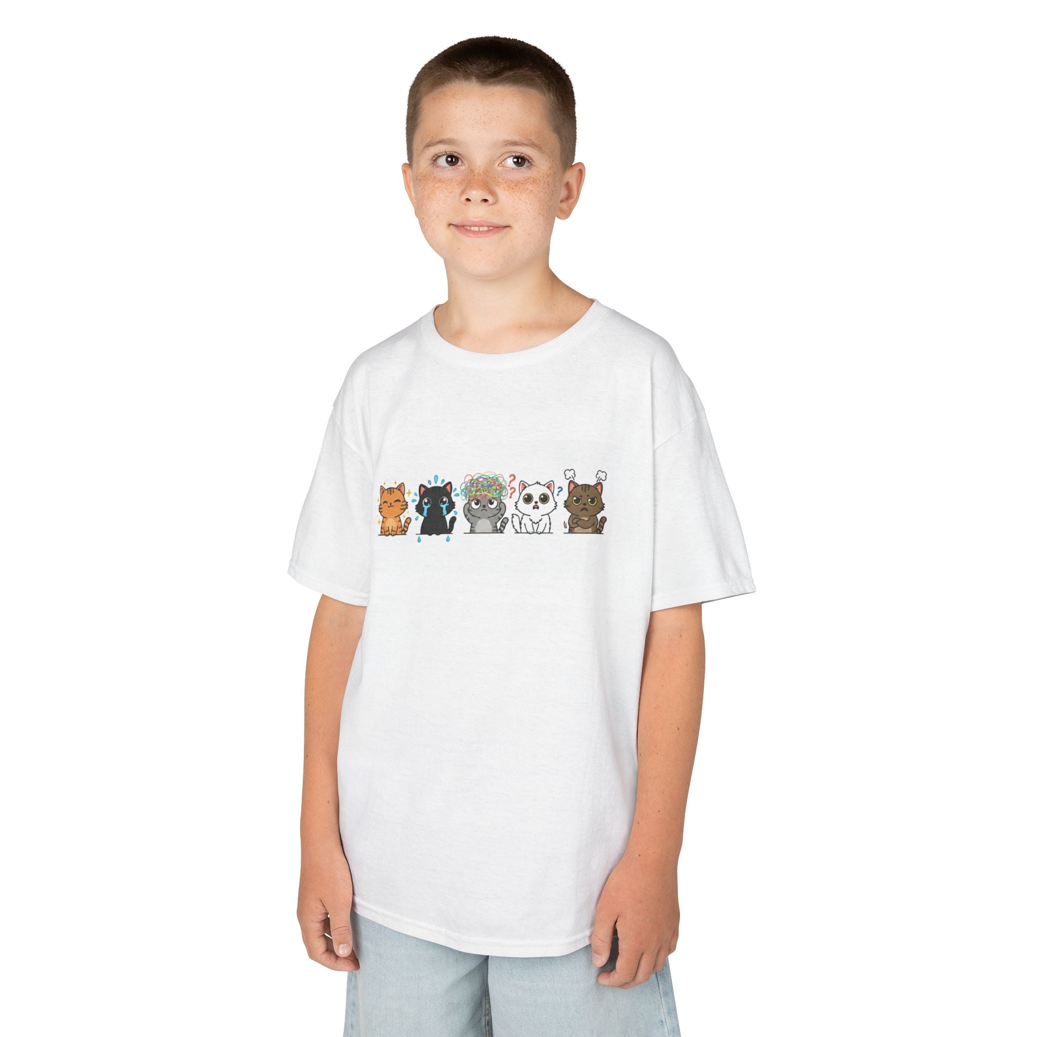 Kids Cat Emotion Communication Tee
