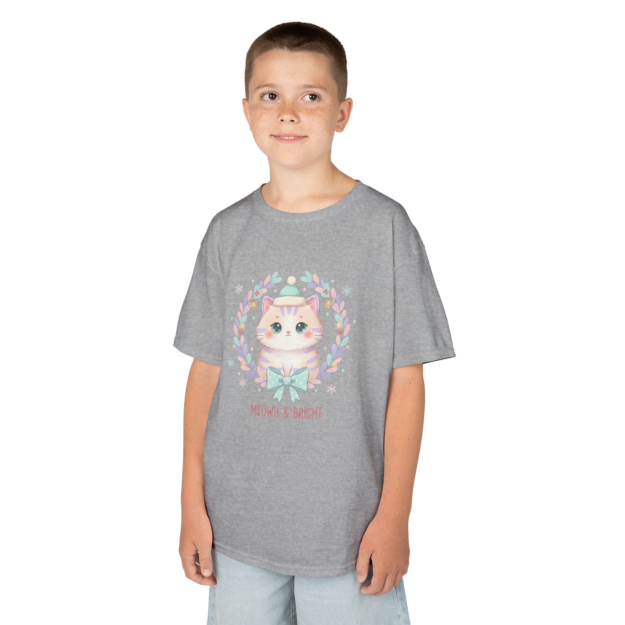 Designed by kids for kids - Cute Christmas Cat tee