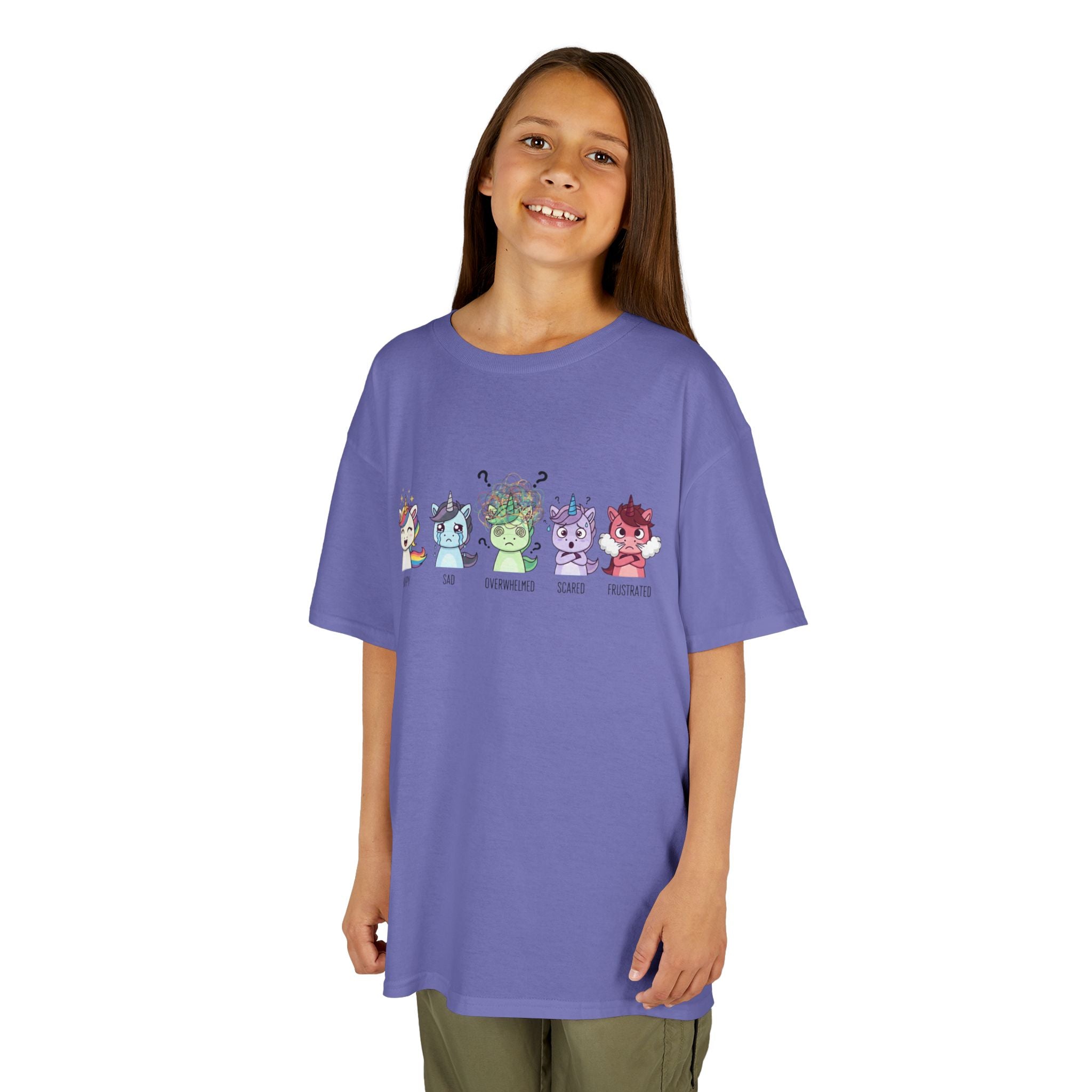 Kids Unicorn Emotion Communication Tee