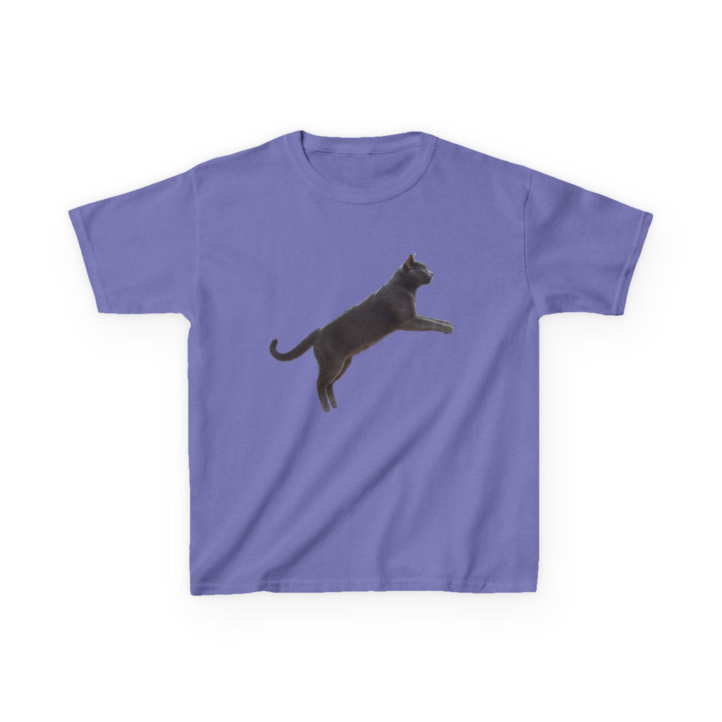 Designed by kids for kids - Russian Blue cat tee