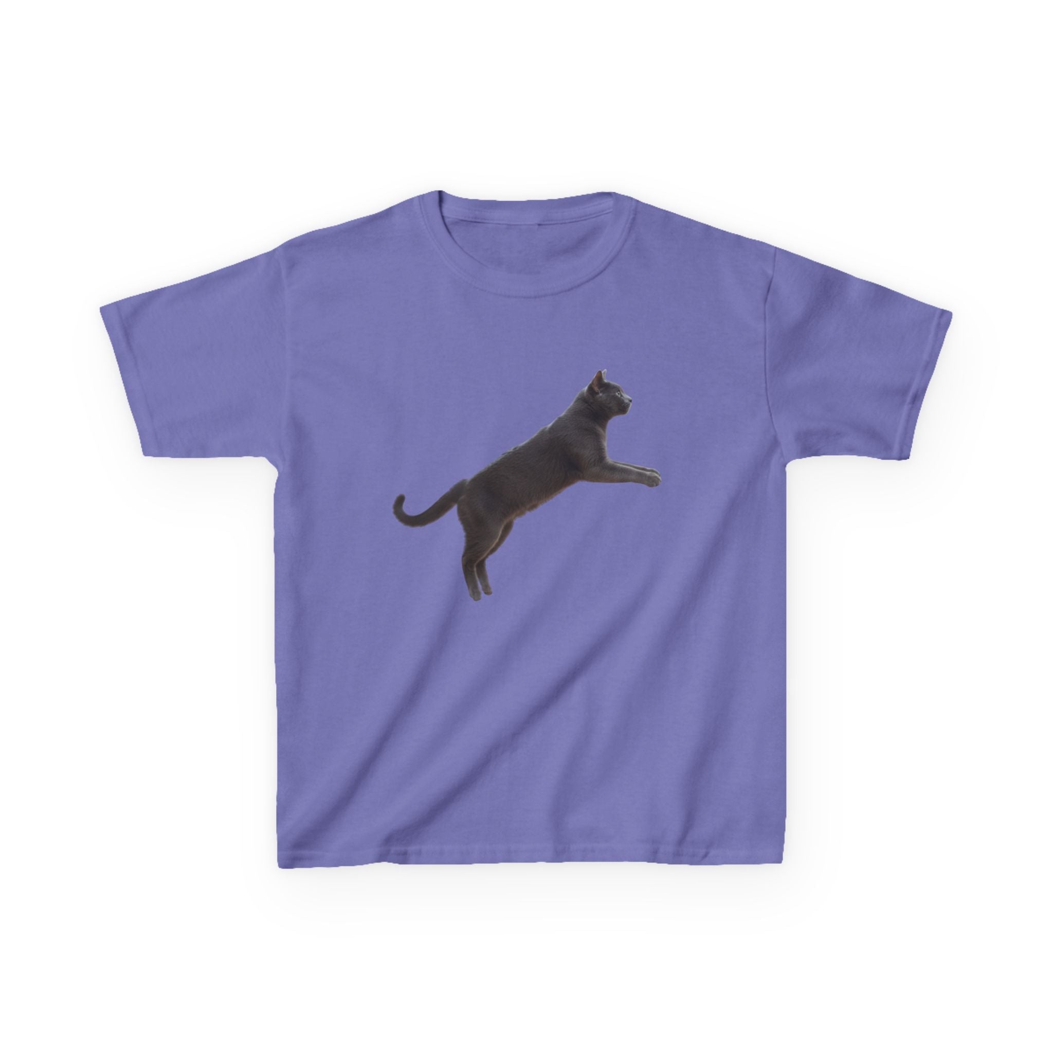 Designed by kids for kids - Russian Blue cat tee