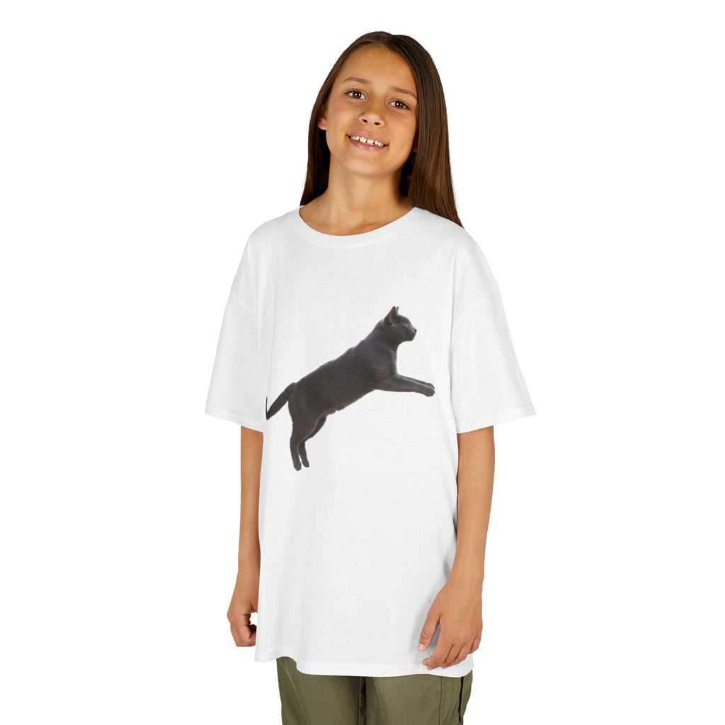 Designed by kids for kids - Russian Blue cat tee