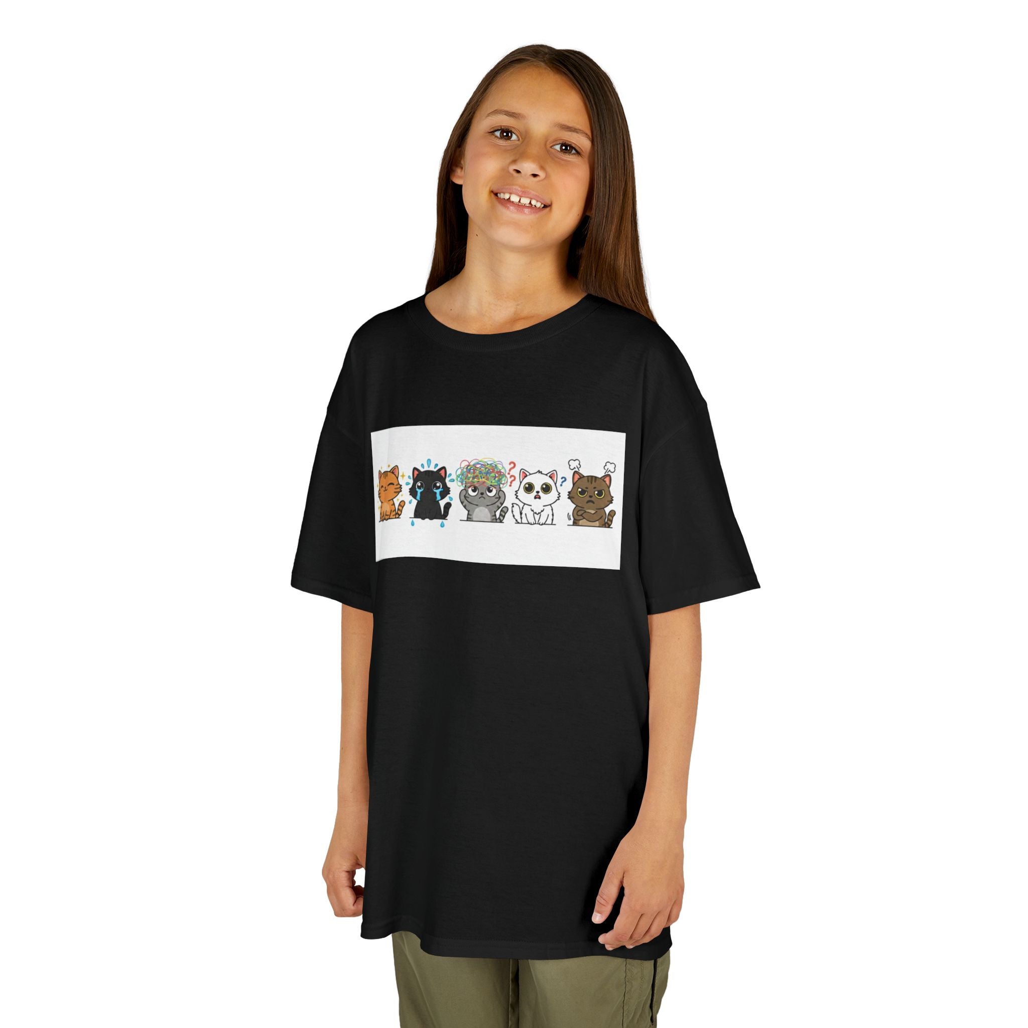 Kids Cat Emotion Communication Tee