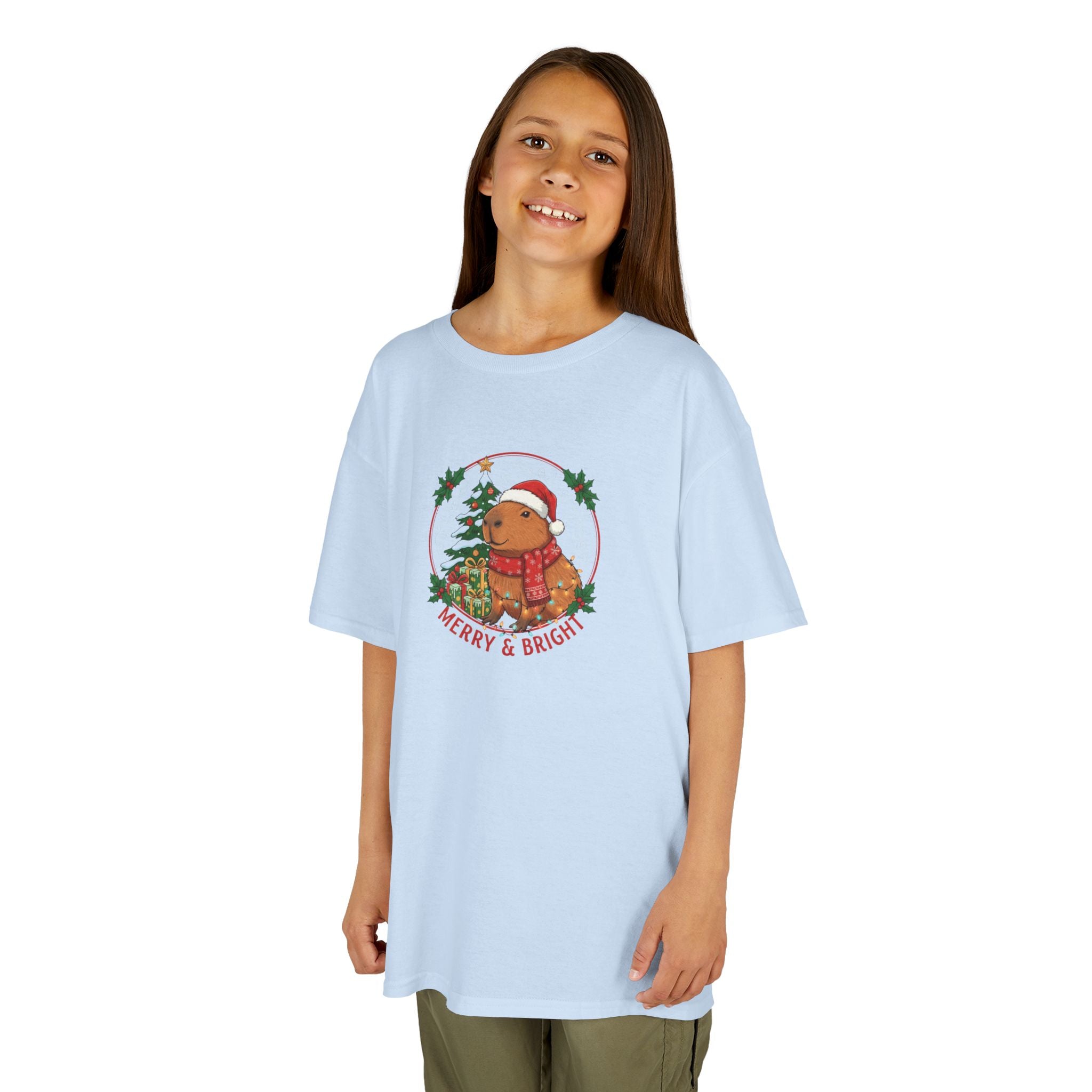 Designed by kids for kids - Cute Christmas Capybara tee