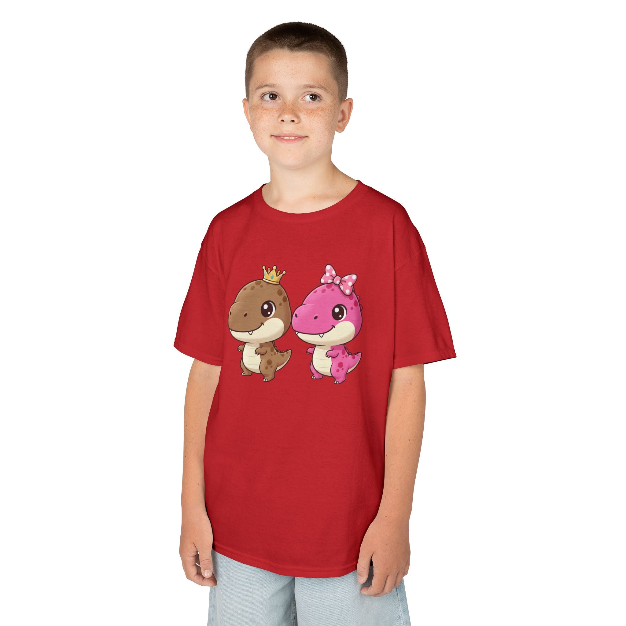 Designed by kids for kids - Cute girl and boy dino tee