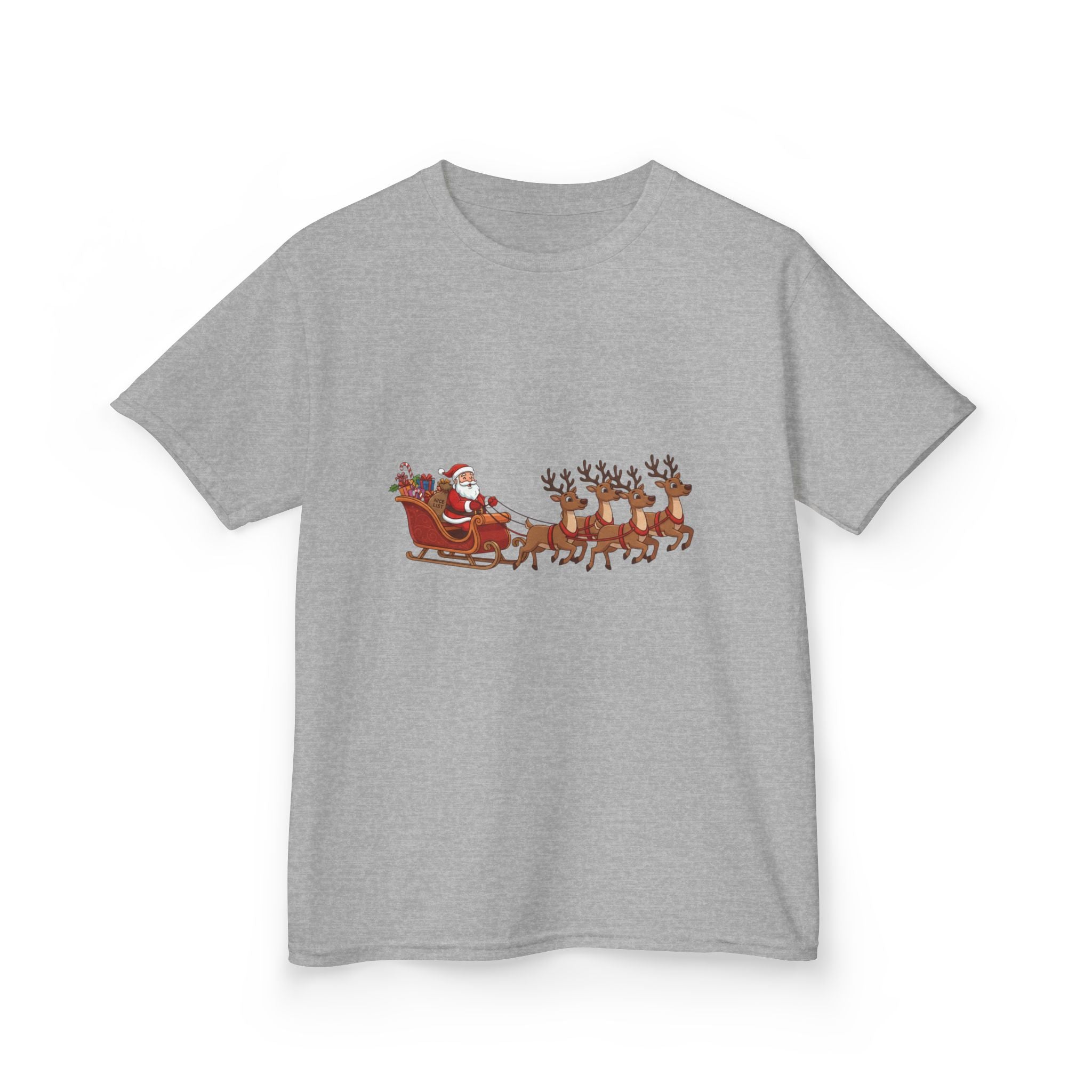Designed by kids for kids - Cute Christmas Santa Sleigh tee