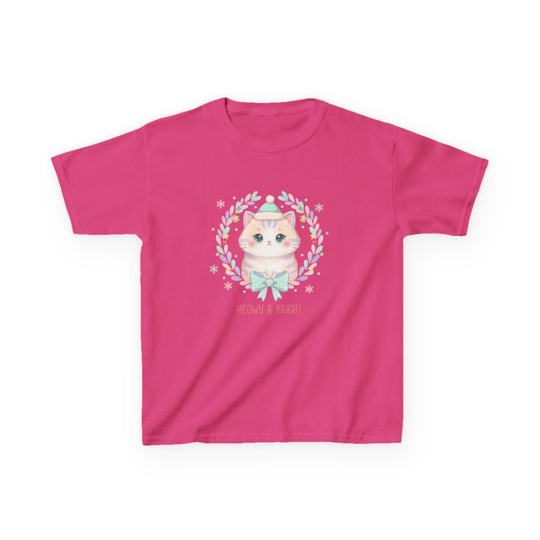 Designed by kids for kids - Cute Christmas Cat tee